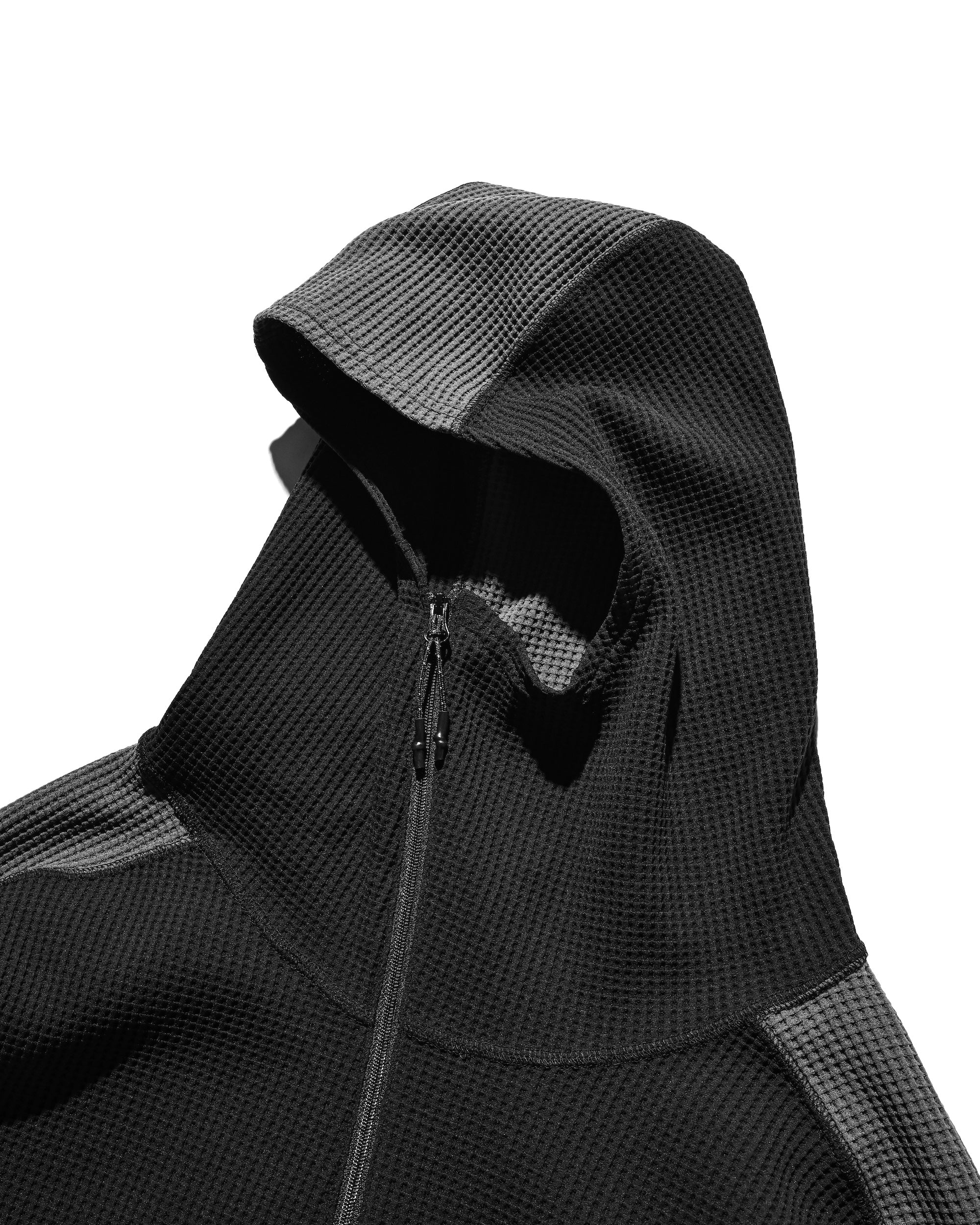 CITY LIGHT THERMAL HALF ZIP HOODIE (BLACK×GRAY)