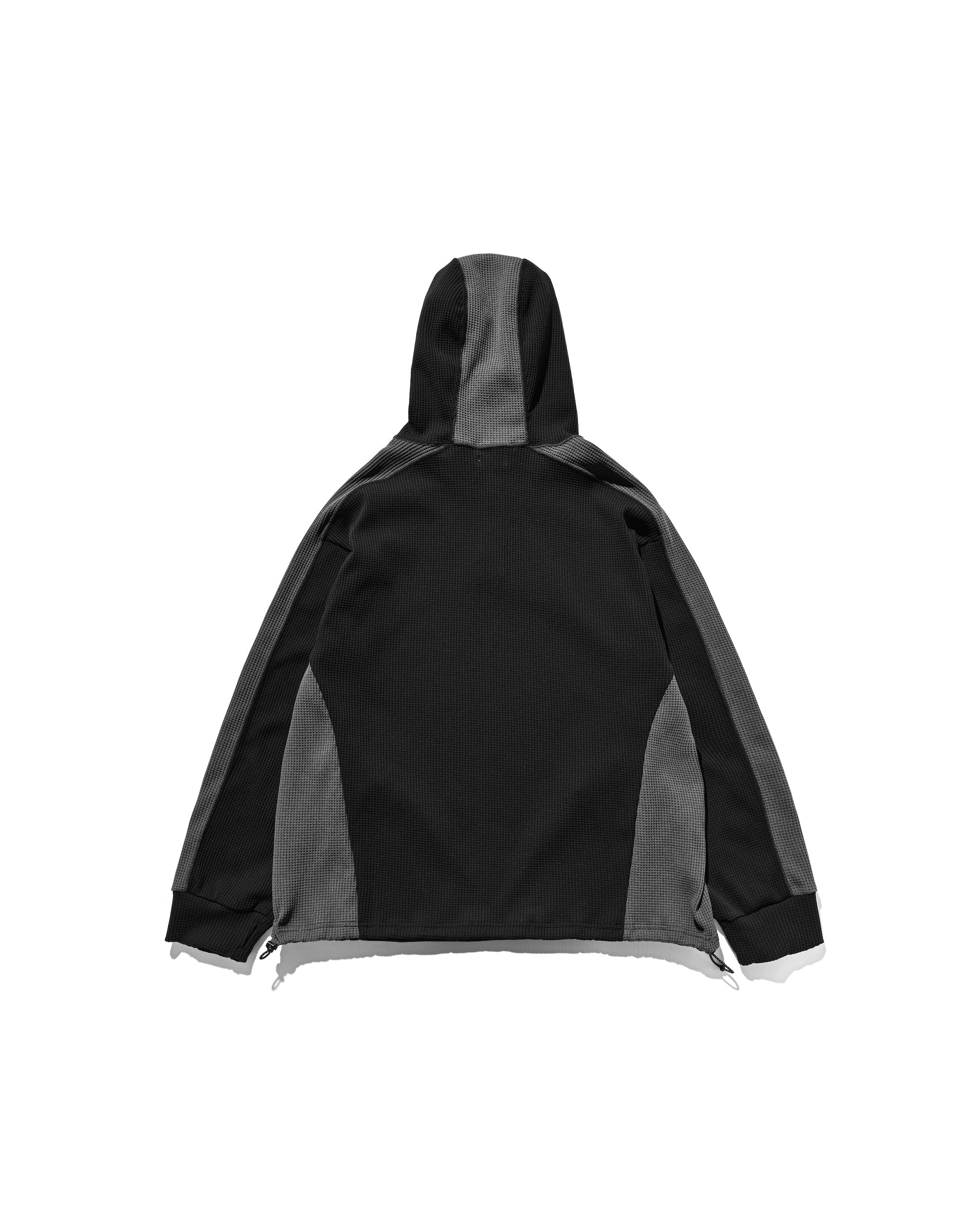 CITY LIGHT THERMAL HALF ZIP HOODIE (BLACK×GRAY)