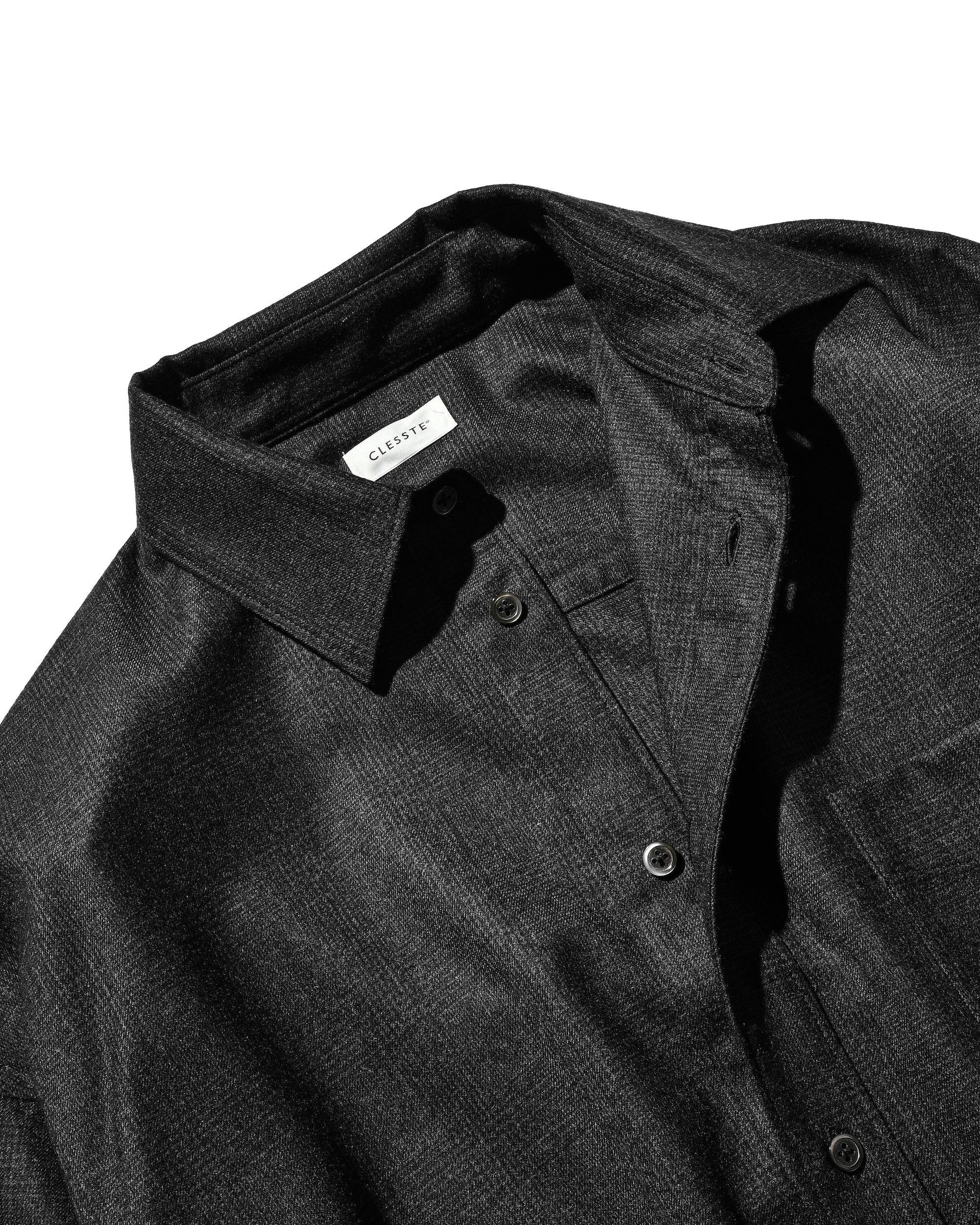 【11.12 WED 20:00- IN STOCK】LIGHT FLANNEL CROPPED LENGTH EVERYDAY L/S SHIRT (GLEN CHECK(GRAY))