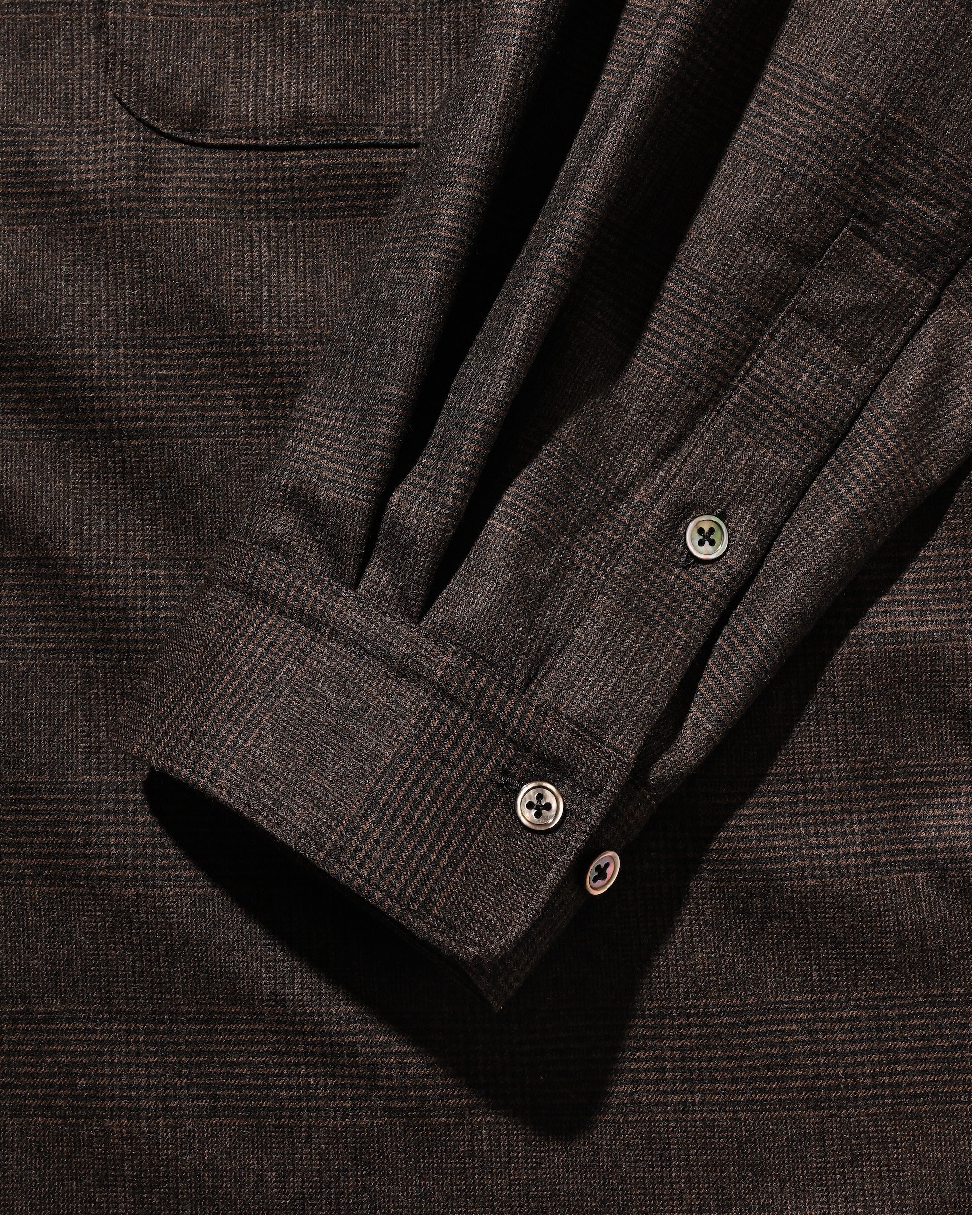 【11.12 WED 20:00- IN STOCK】LIGHT FLANNEL CROPPED LENGTH EVERYDAY L/S SHIRT (GLEN CHECK(BROWN))