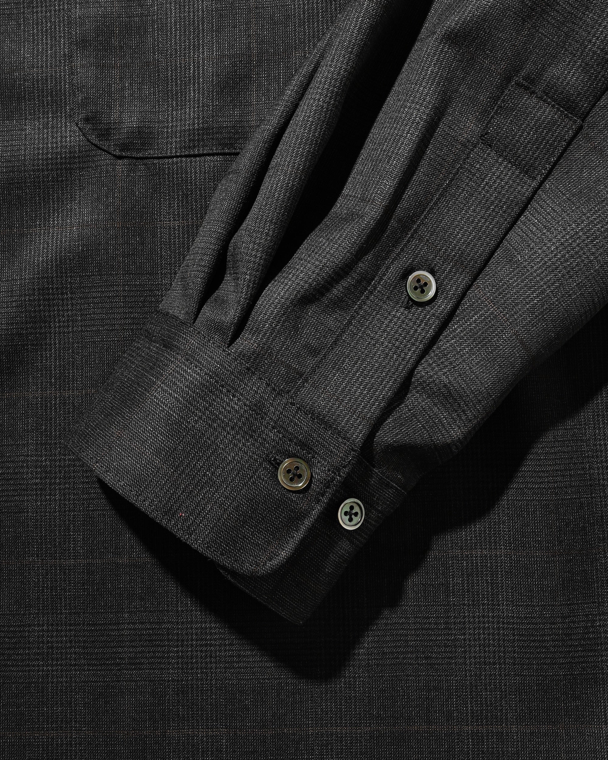 【1.28 WED 20:00- IN STOCK】LIGHT WOOL CROPPED LENGTH EVERYDAY L/S SHIRT (GLEN CHECK(GRAY))