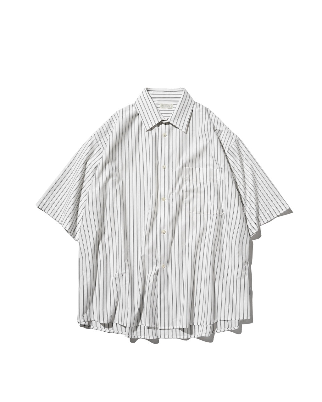 【8.5 WED 20:00- IN STOCK】THICK/THIN STRIPE 46G KNIT EVERYDAY S/S SHIRT (WHITE STRIPE)