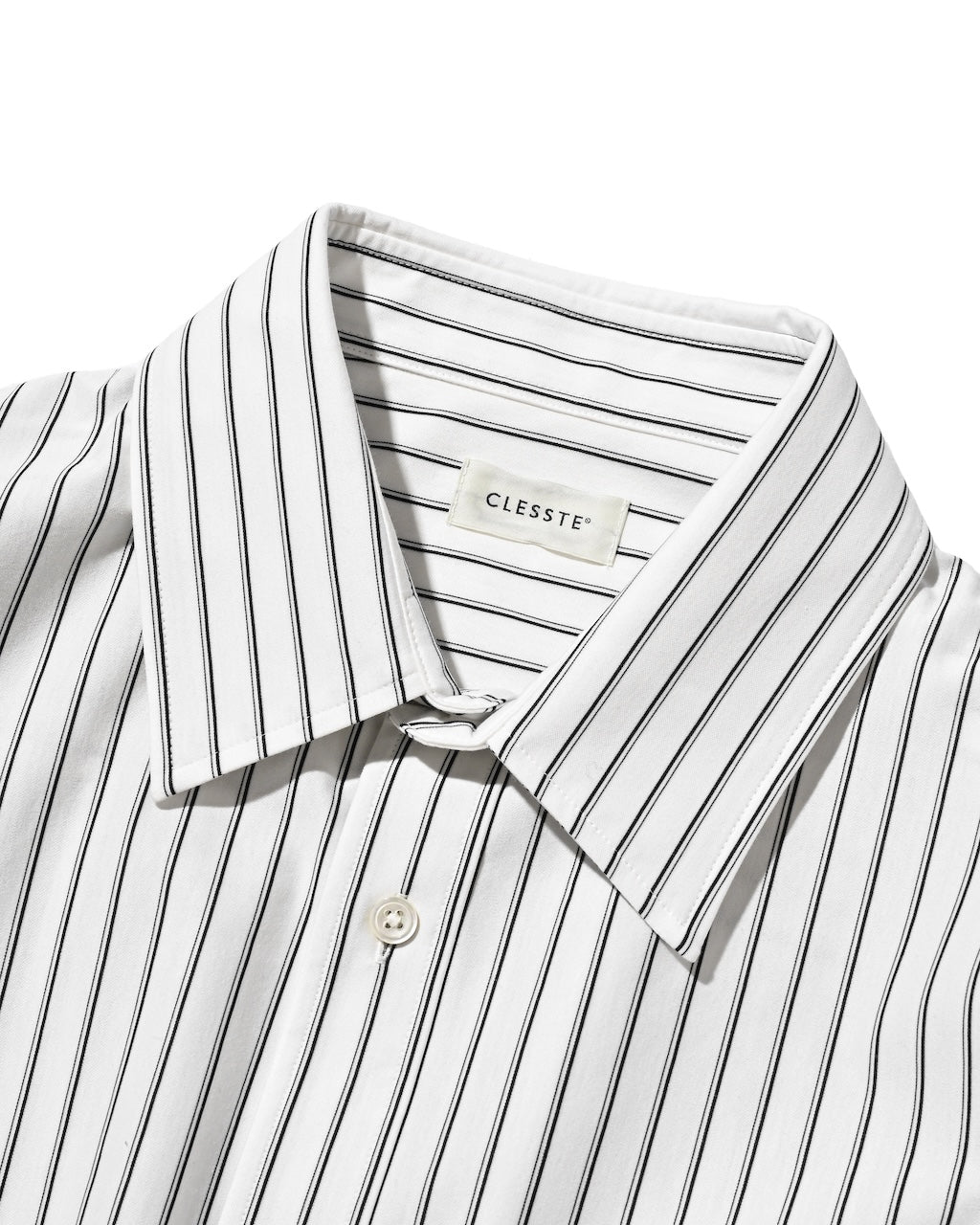【8.5 WED 20:00- IN STOCK】THICK/THIN STRIPE 46G KNIT EVERYDAY S/S SHIRT (WHITE STRIPE)