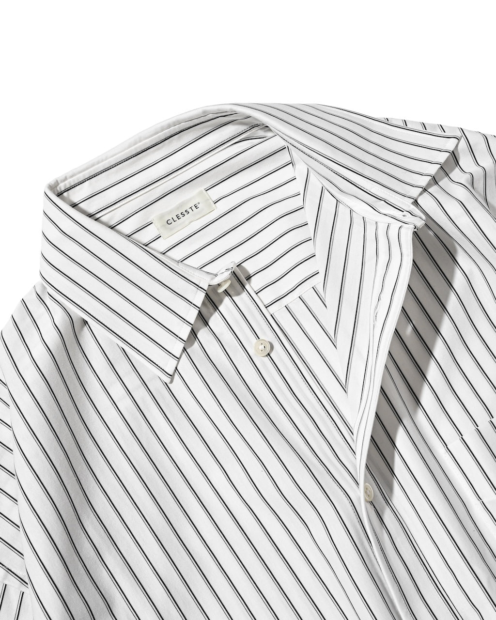 【8.5 WED 20:00- IN STOCK】THICK/THIN STRIPE 46G KNIT EVERYDAY S/S SHIRT (WHITE STRIPE)