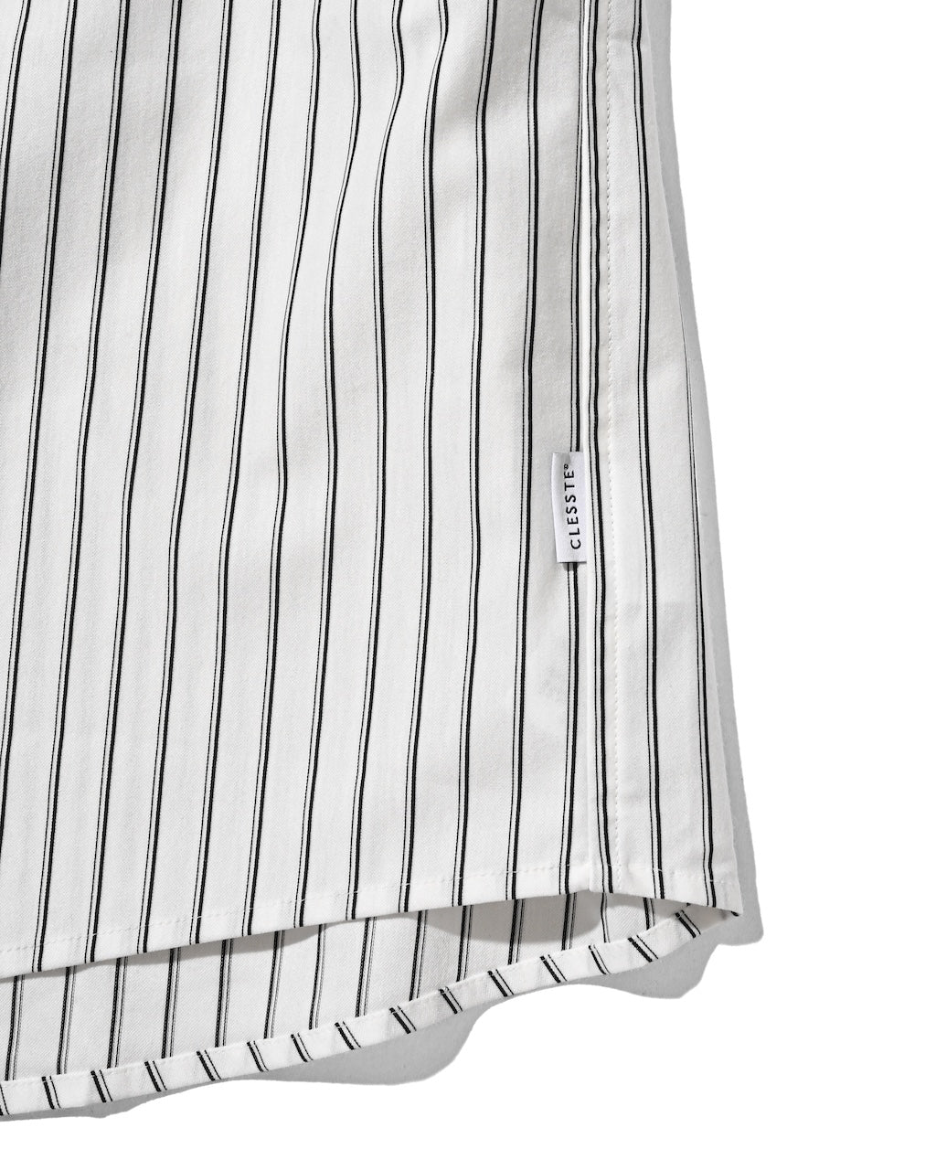 【8.5 WED 20:00- IN STOCK】THICK/THIN STRIPE 46G KNIT EVERYDAY S/S SHIRT (WHITE STRIPE)