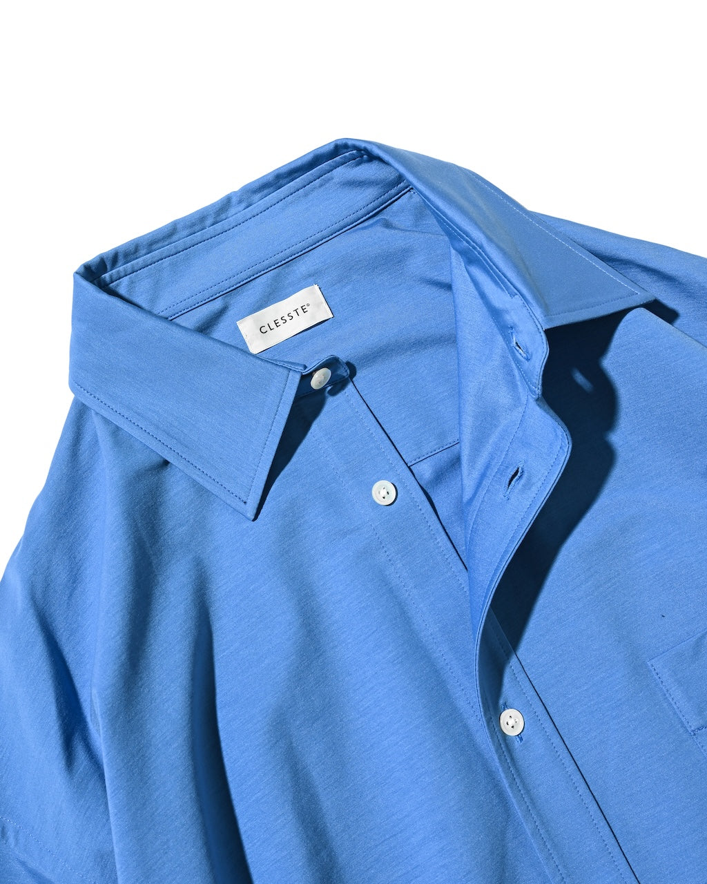 【8.5 WED 20:00- IN STOCK】46G KNIT EVERYDAY S/S SHIRT (SAX BLUE)