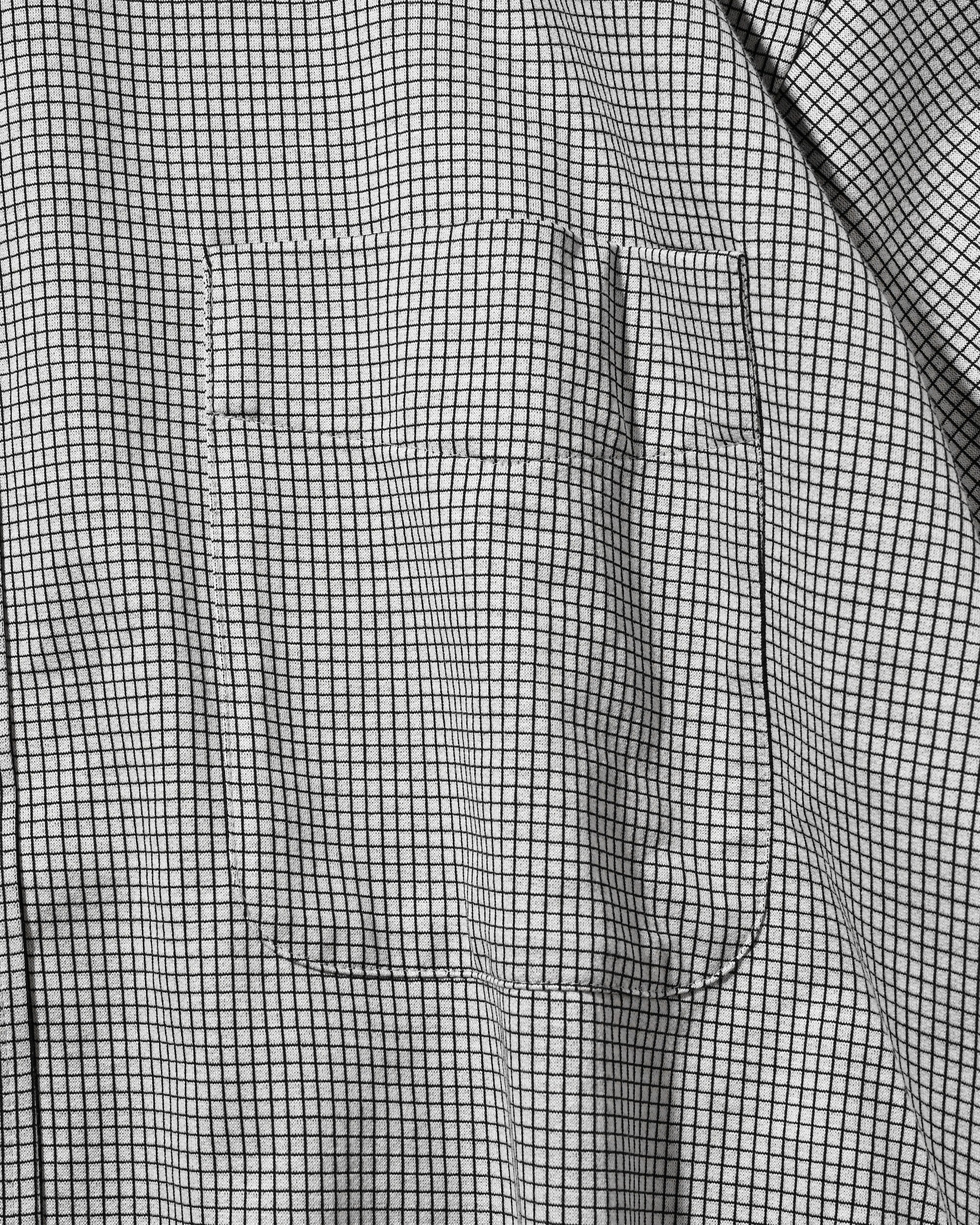 【6.17 WED 20:00- IN STOCK】MINI GRID CHECK 36G KNIT EVERYDAY S/S SHIRT (WHITE×BLACK)