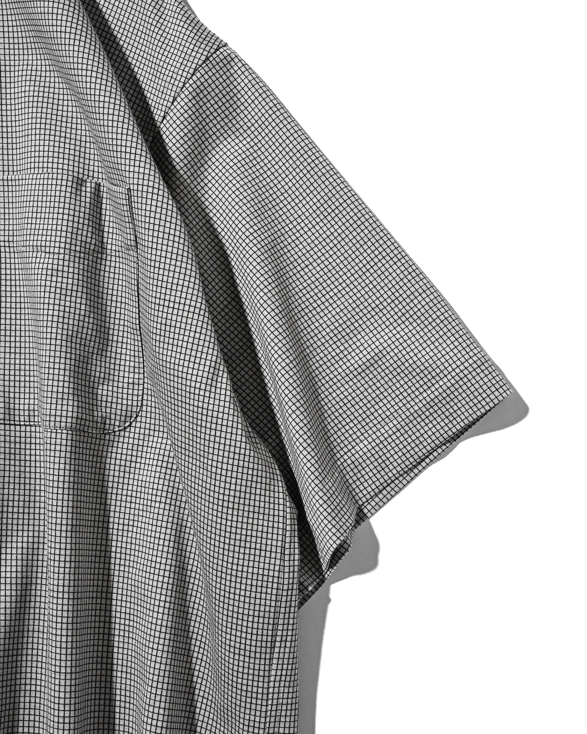 MINI GRID CHECK 36G KNIT EVERYDAY S/S SHIRT (WHITE×BLACK)
