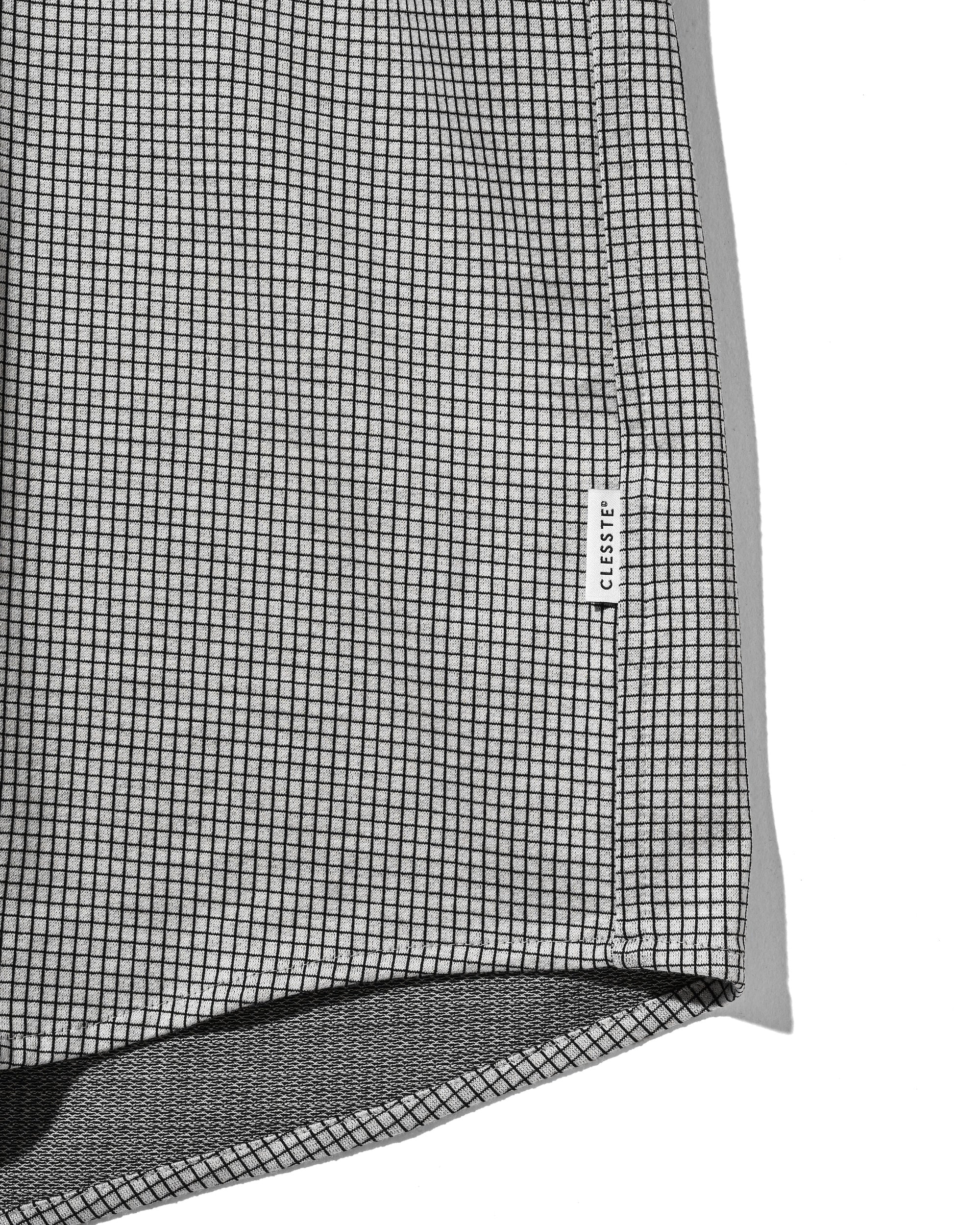 【6.17 WED 20:00- IN STOCK】MINI GRID CHECK 36G KNIT EVERYDAY S/S SHIRT (WHITE×BLACK)