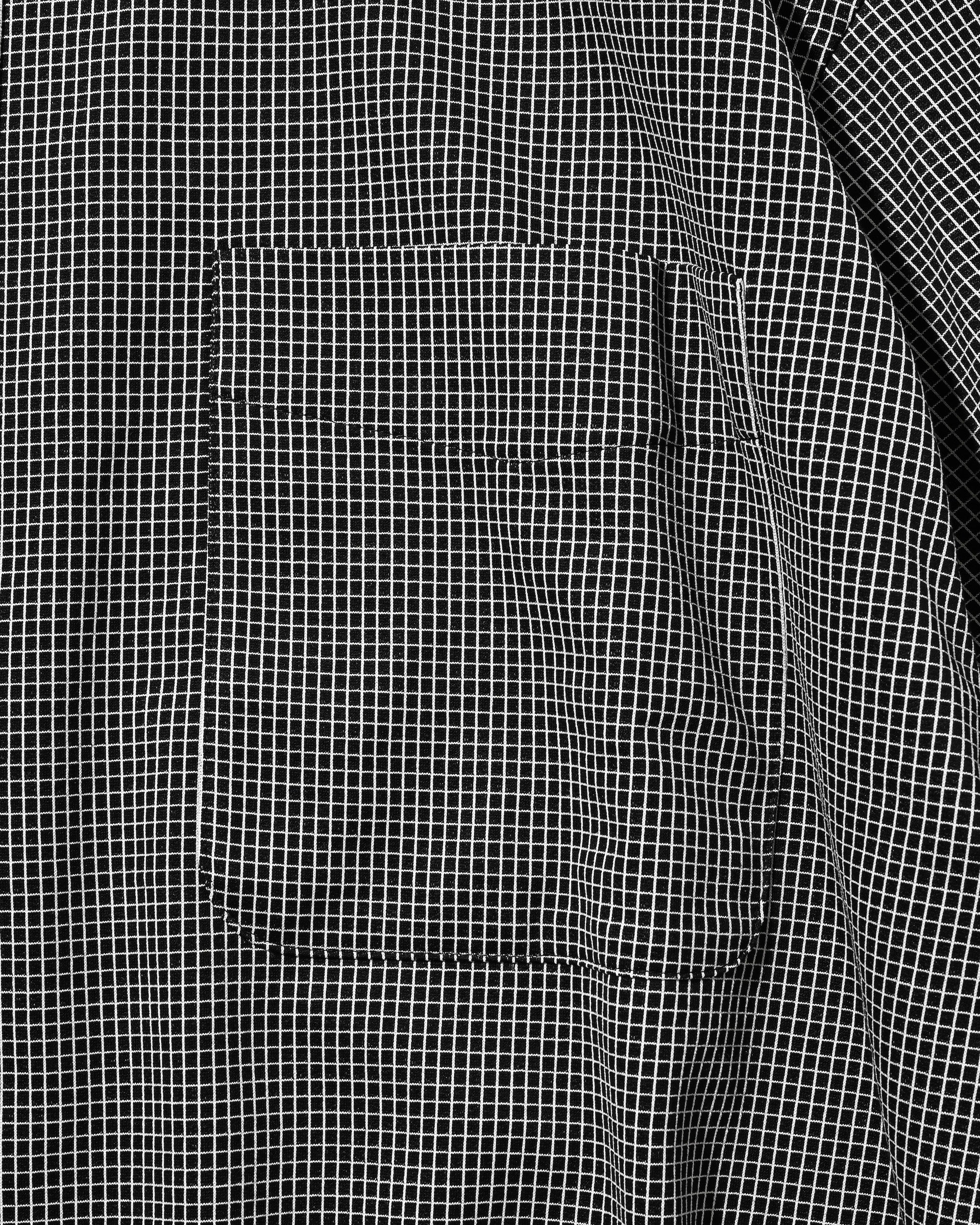 MINI GRID CHECK 36G KNIT EVERYDAY S/S SHIRT (BLACK×WHITE)