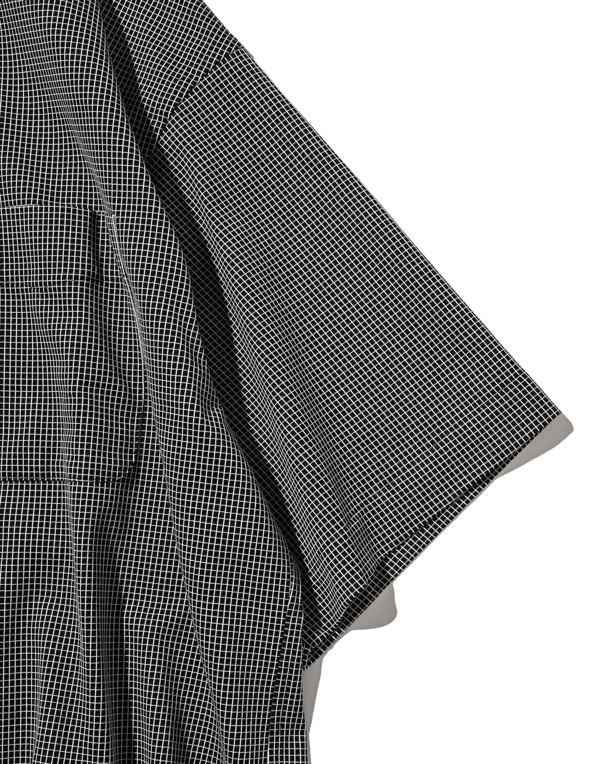 MINI GRID CHECK 36G KNIT EVERYDAY S/S SHIRT (BLACK×WHITE)