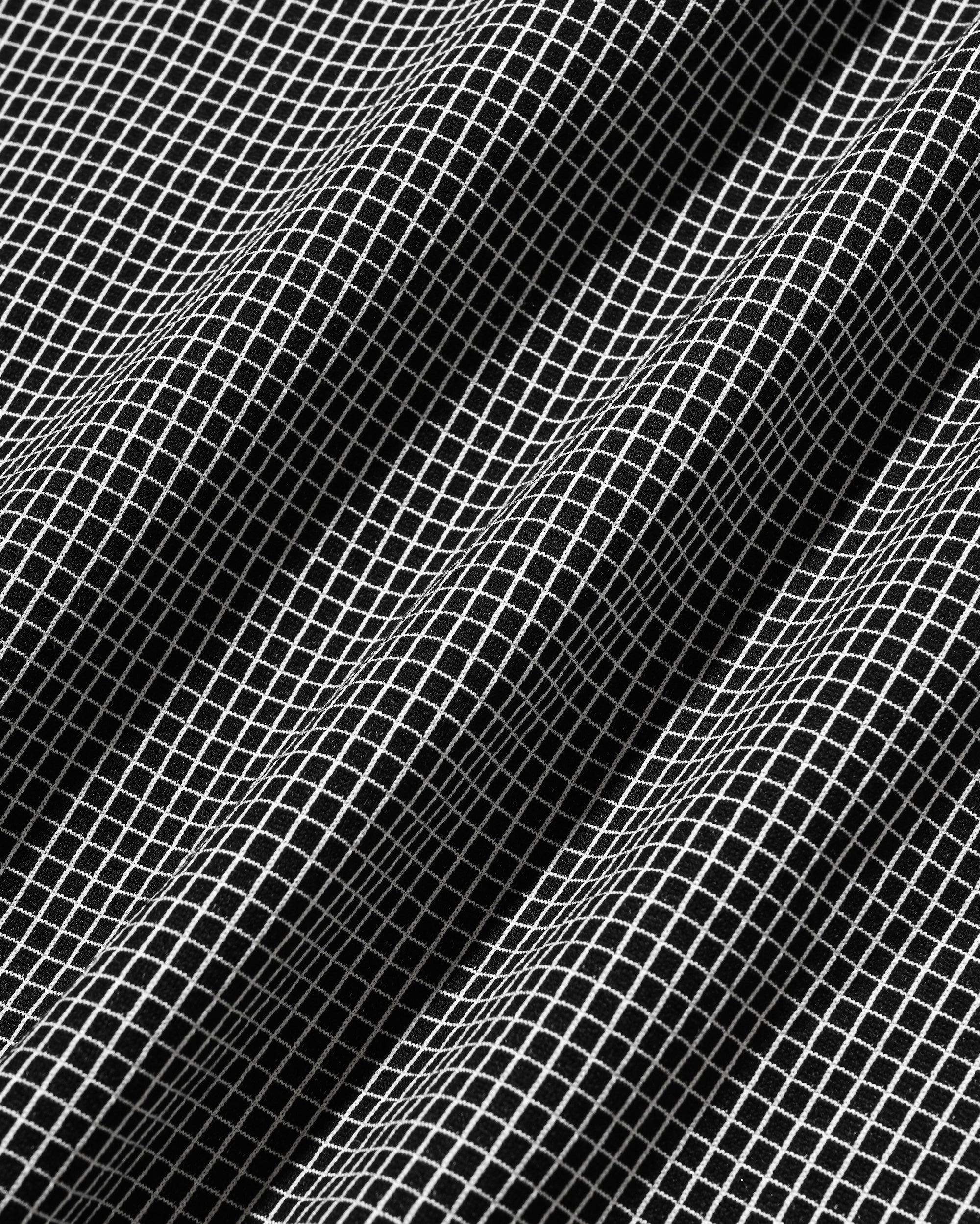 MINI GRID CHECK 36G KNIT EVERYDAY S/S SHIRT (BLACK×WHITE)