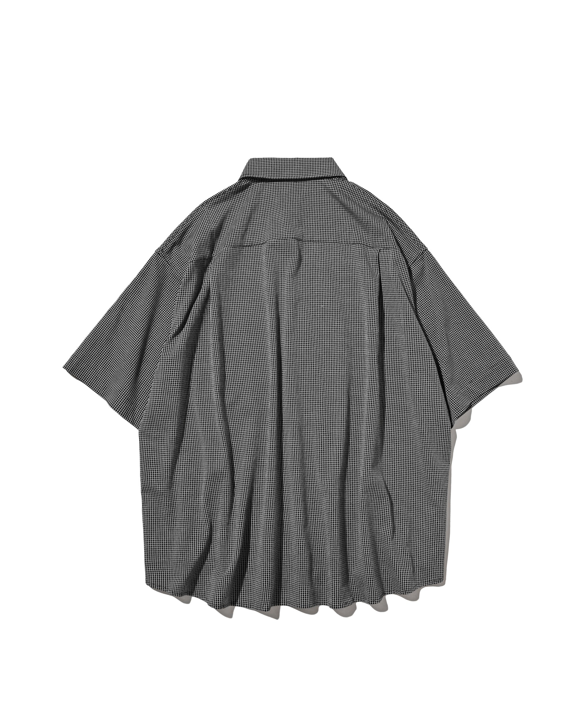 【6.17 WED 20:00- IN STOCK】MINI GRID CHECK 36G KNIT EVERYDAY S/S SHIRT (BLACK×WHITE)
