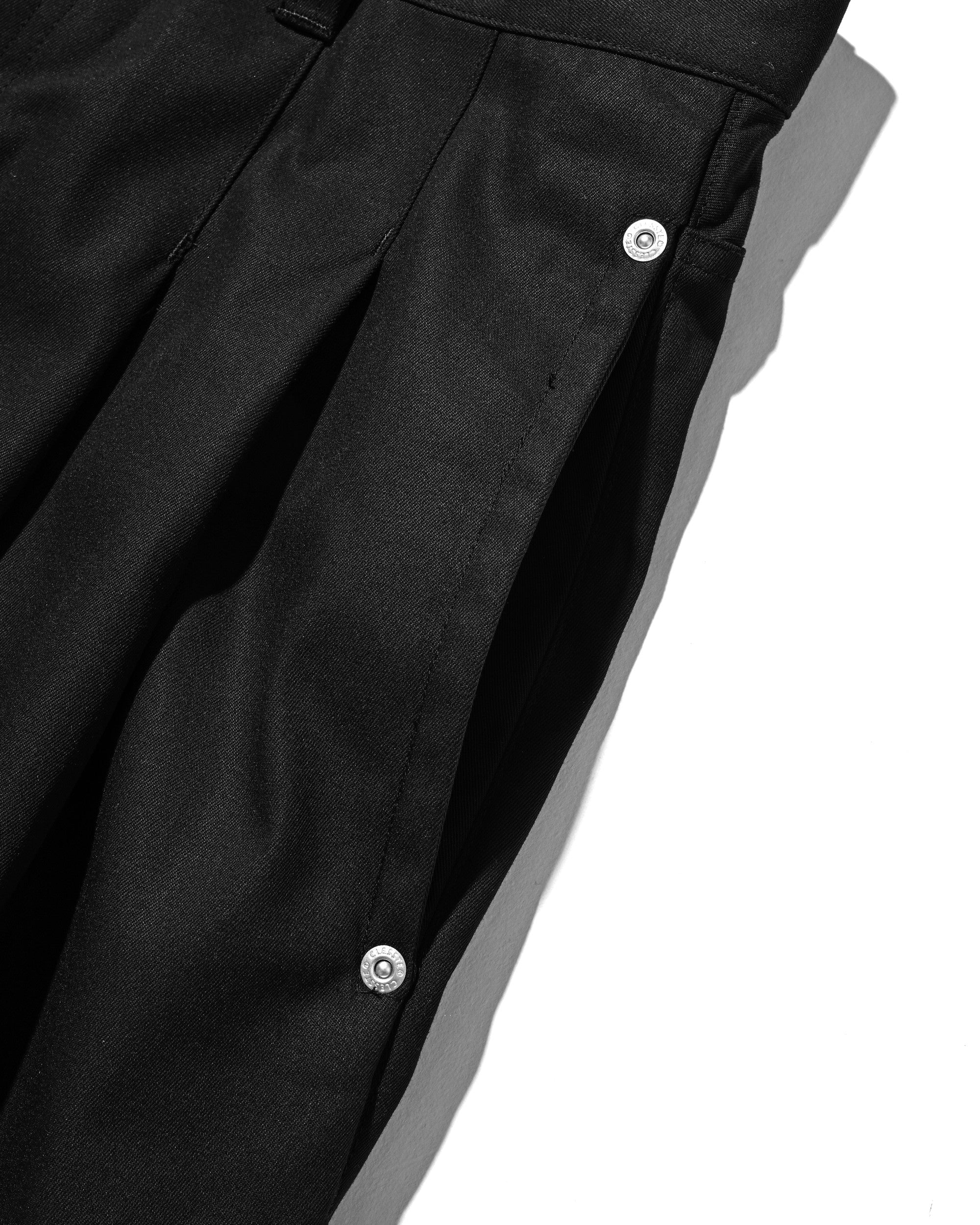 【8.5 WED 20:00- IN STOCK】T/C GABARDINE CITY WIDE STRAIGHT PANTS (BLACK)