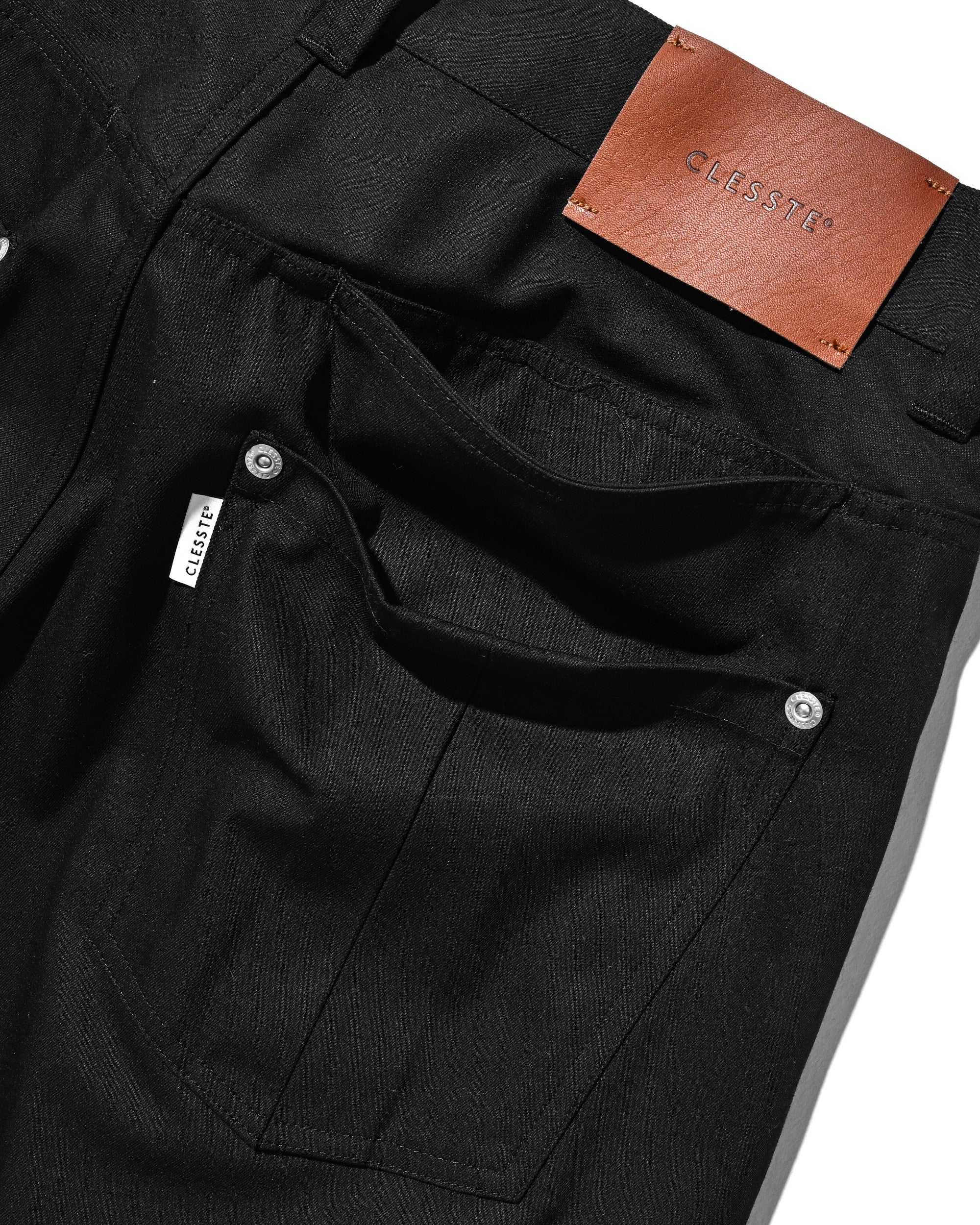 【8.5 WED 20:00- IN STOCK】T/C GABARDINE CITY WIDE STRAIGHT PANTS (BLACK)