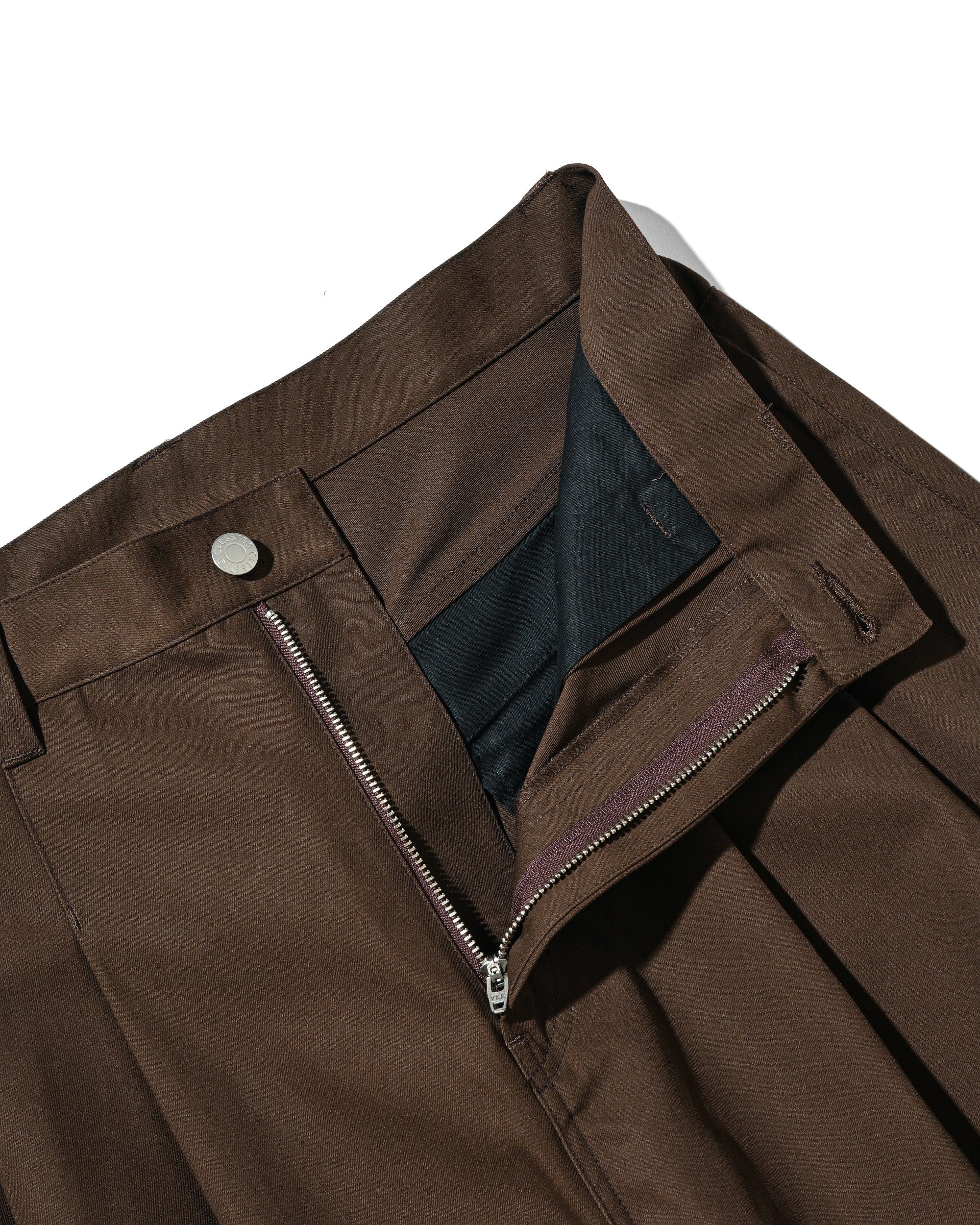 【6.6 SAT 20:00- IN STOCK】T/C GABARDINE CITY BAGGY HALF PANTS (BROWN)