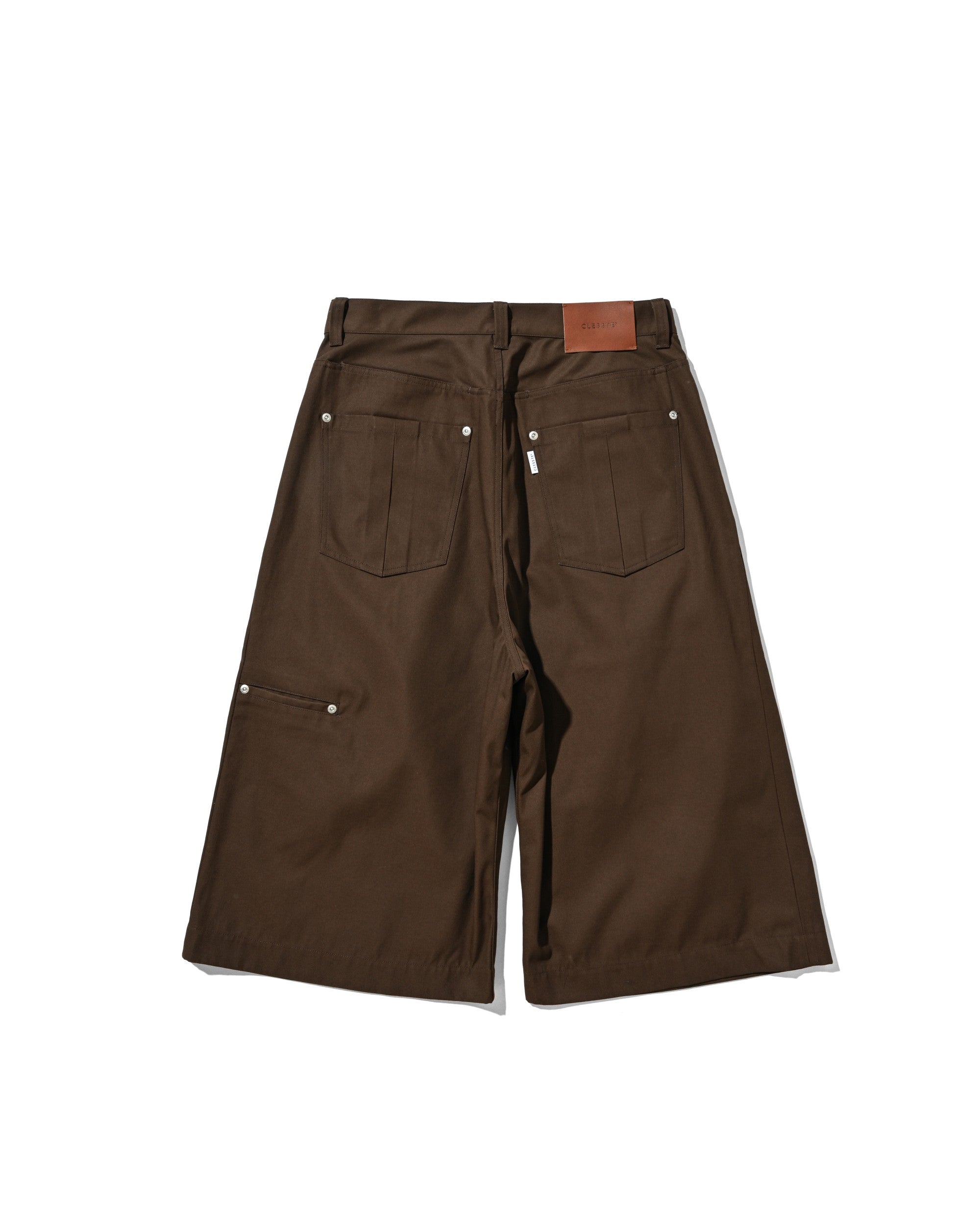 【6.6 SAT 20:00- IN STOCK】T/C GABARDINE CITY BAGGY HALF PANTS (BROWN)