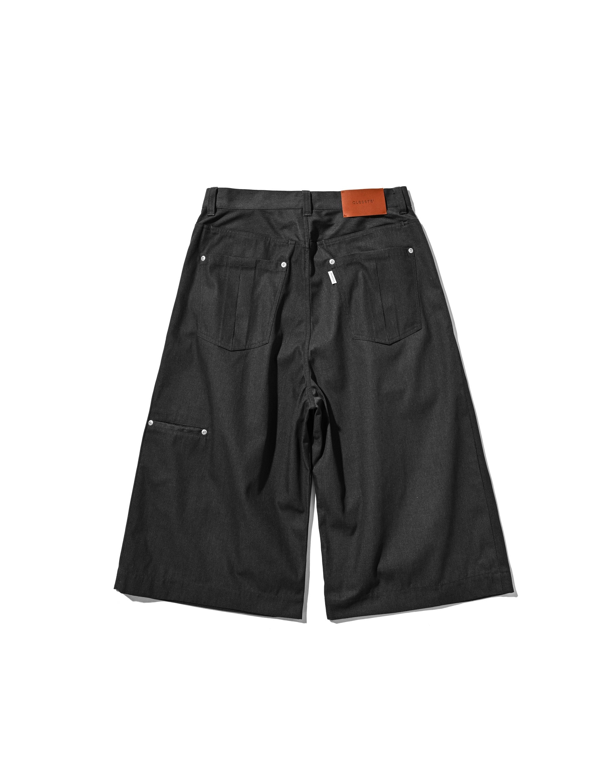 【6.6 SAT 20:00- IN STOCK】T/C GABARDINE CITY BAGGY HALF PANTS (CHARCOAL)