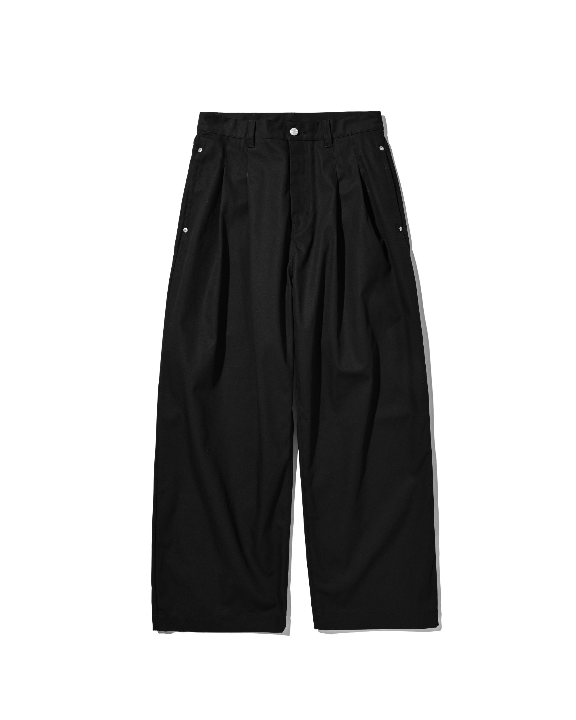 【8.5 WED 20:00- IN STOCK】T/C GABARDINE CITY WIDE STRAIGHT PANTS (BLACK)