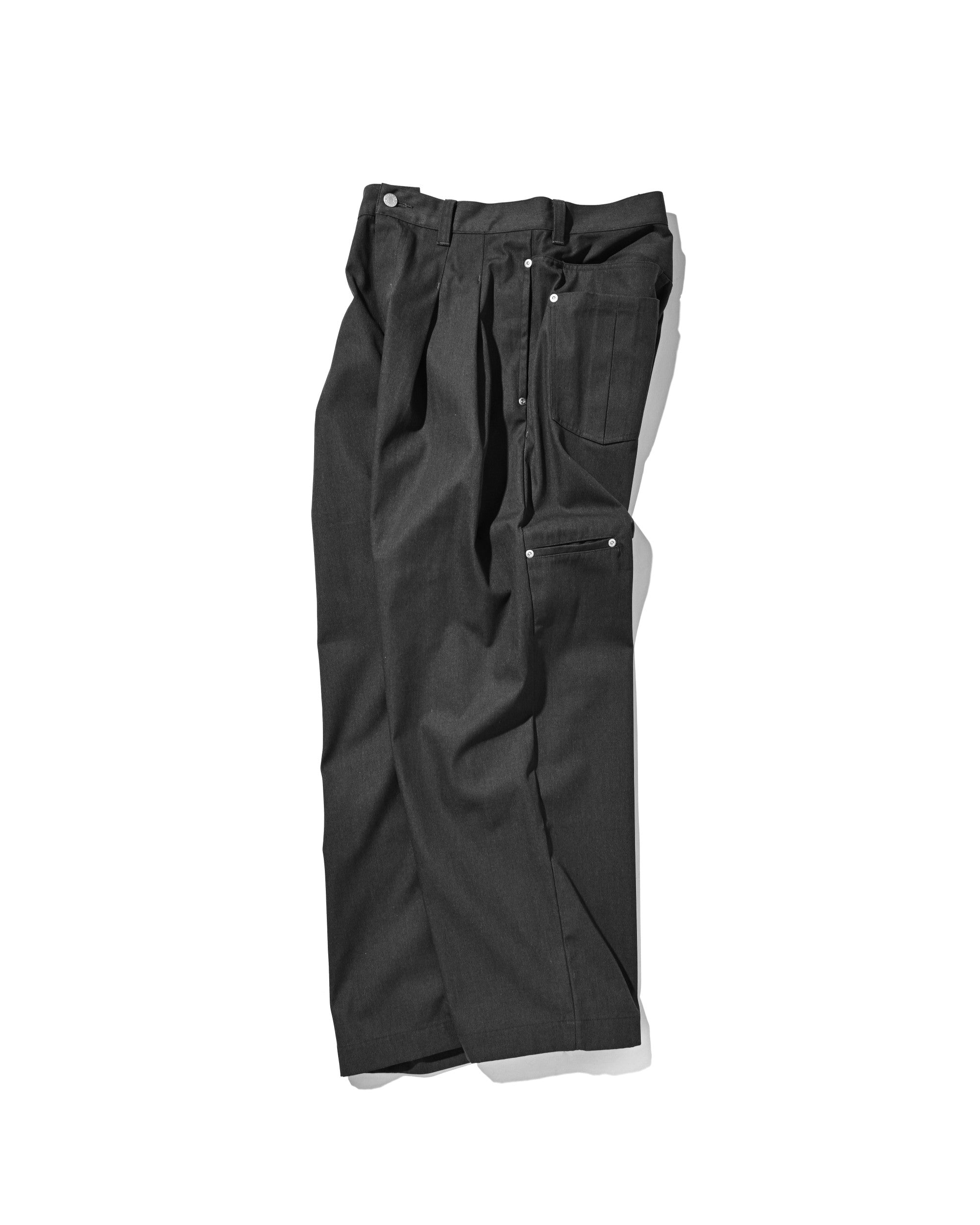 【8.5 WED 20:00- IN STOCK】T/C GABARDINE CITY WIDE STRAIGHT PANTS (CHARCOAL)