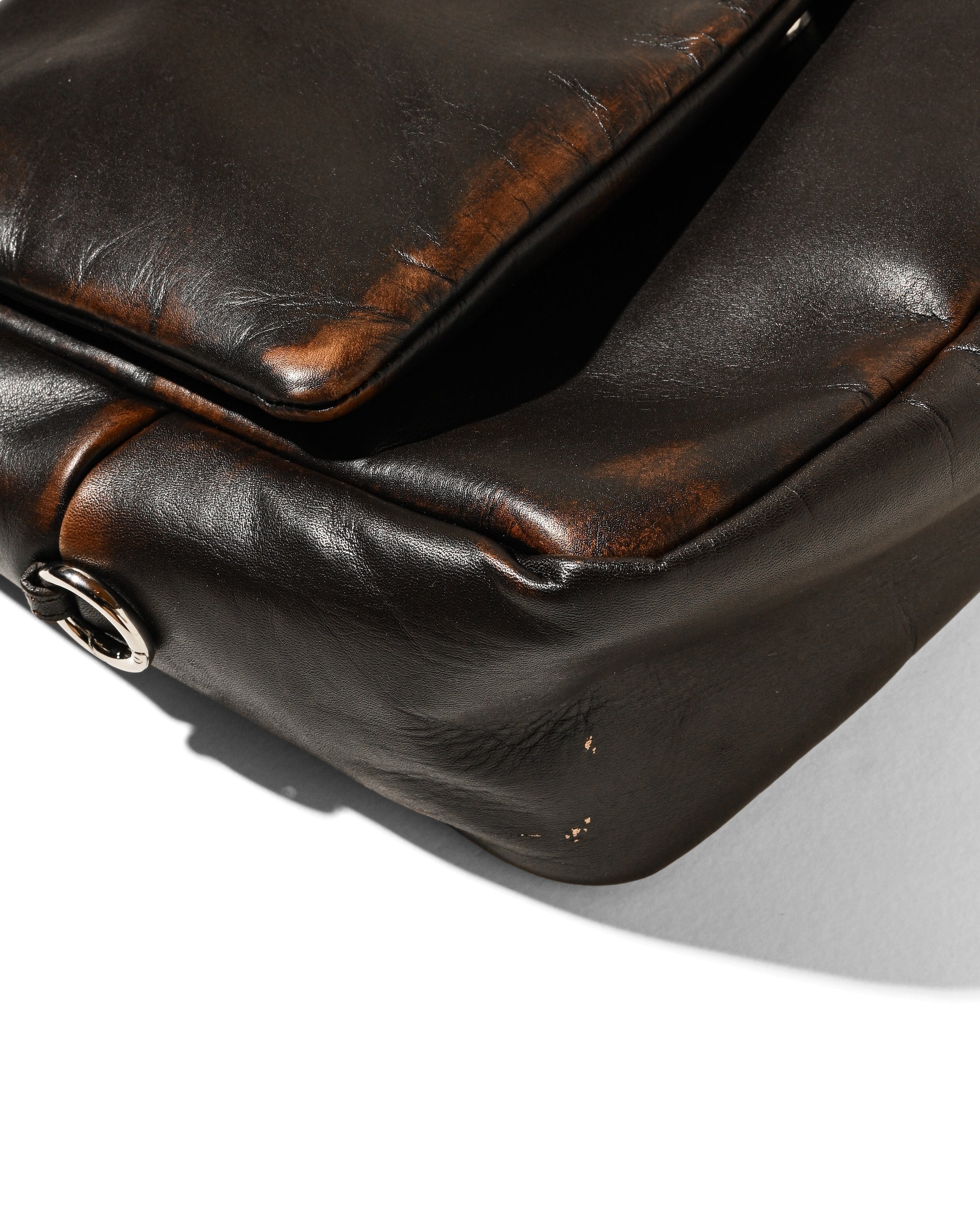 【12.10 WED 20:00- IN STOCK】VINTAGE LEATHER PADDED FLAP HOLIDAY BAG (BROWN)