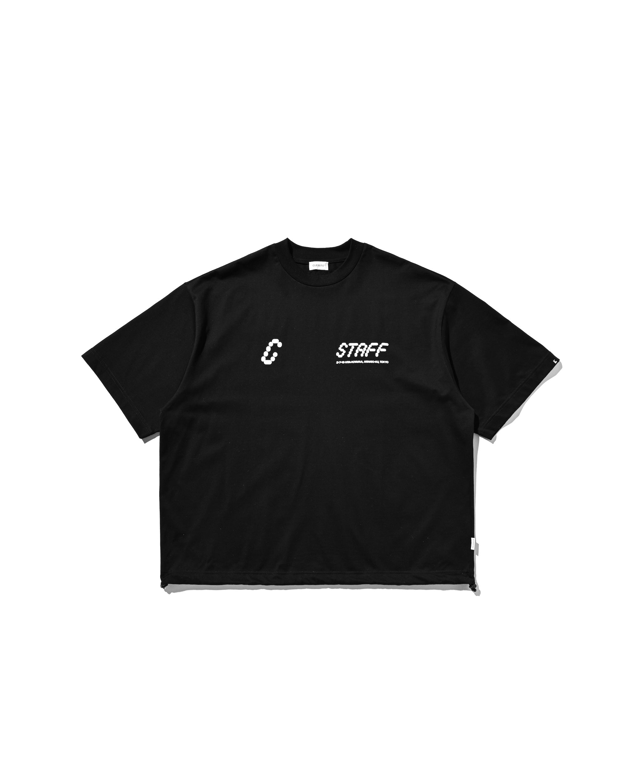 STAFF T-SHIRT WITH DRAWSTRINGS (BLACK)