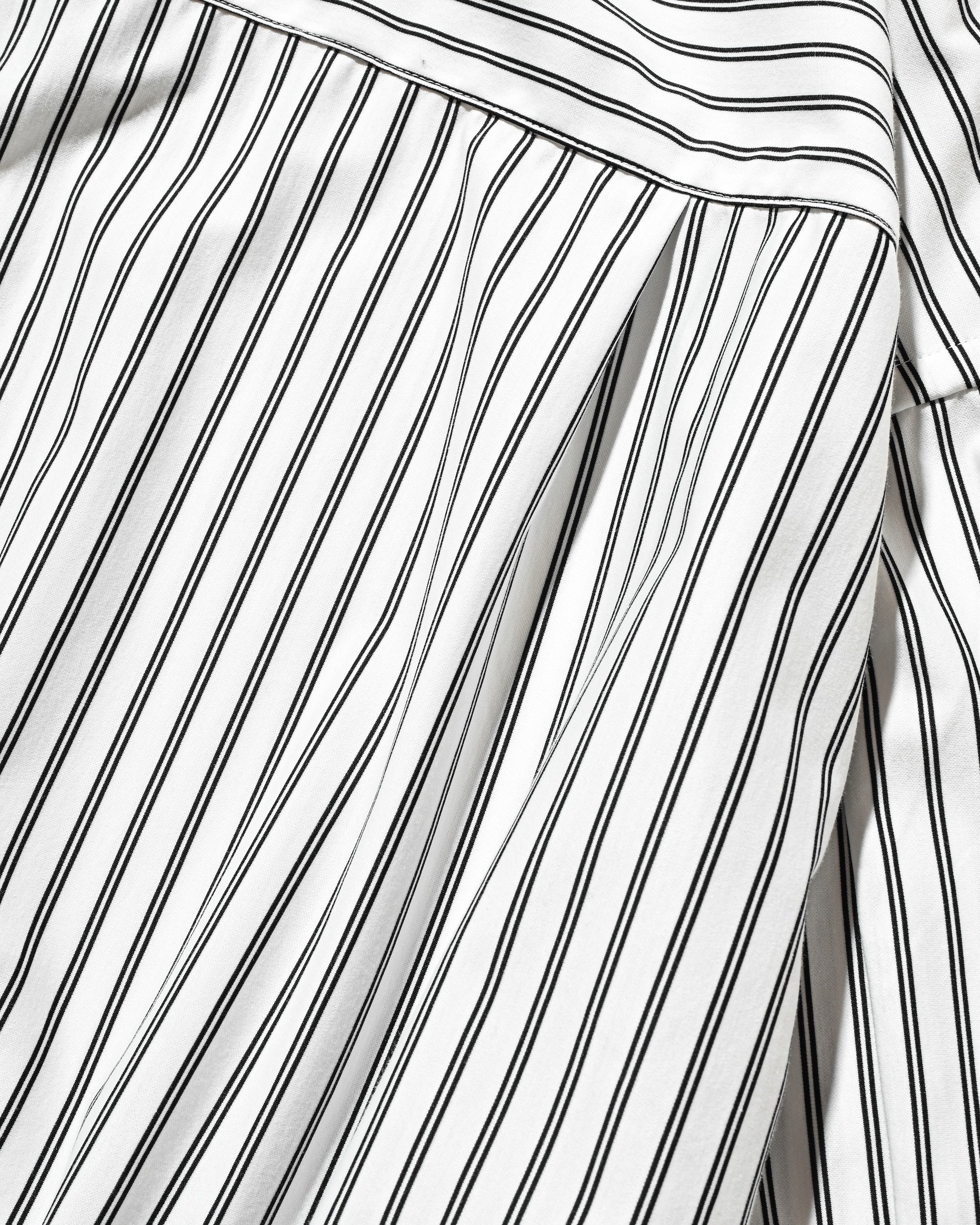 46G KNIT CROPPED LENGTH EVERYDAY L/S SHIRT (WHITE STRIPE)