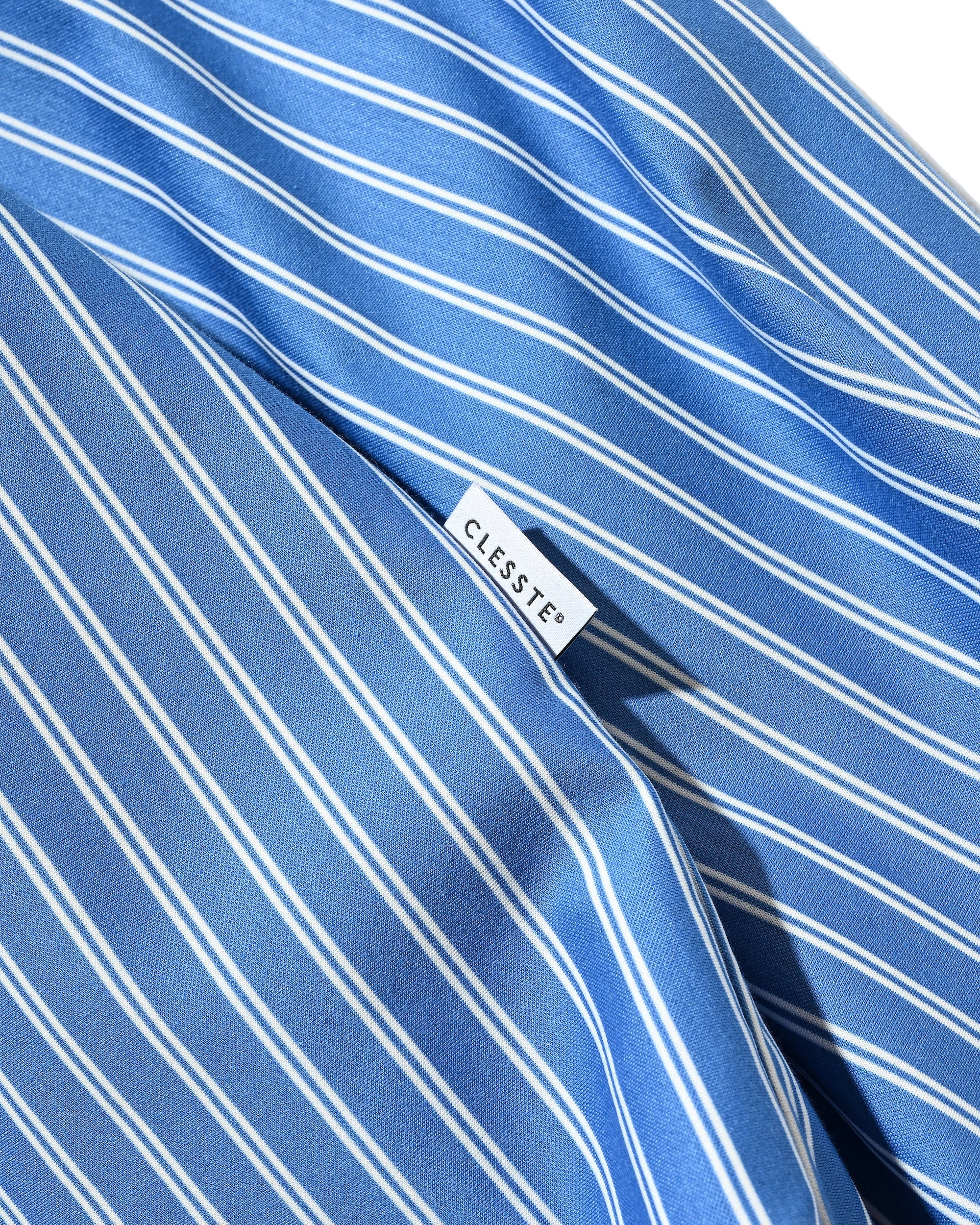 【12.6 SAT 20:00- IN STOCK】46G KNIT CROPPED LENGTH EVERYDAY L/S SHIRT (SAX BLUE STRIPE)