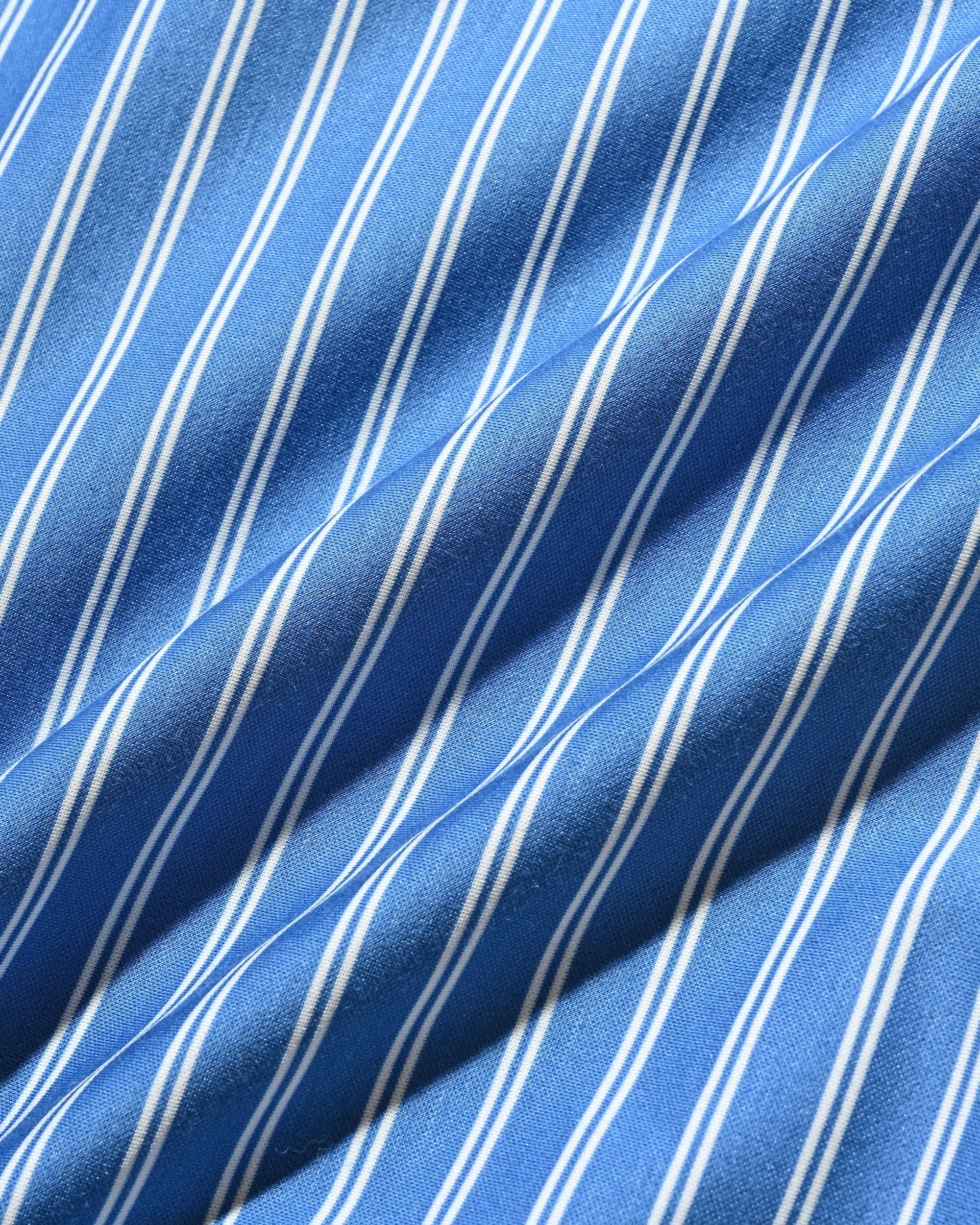 【12.6 SAT 20:00- IN STOCK】46G KNIT CROPPED LENGTH EVERYDAY L/S SHIRT (SAX BLUE STRIPE)