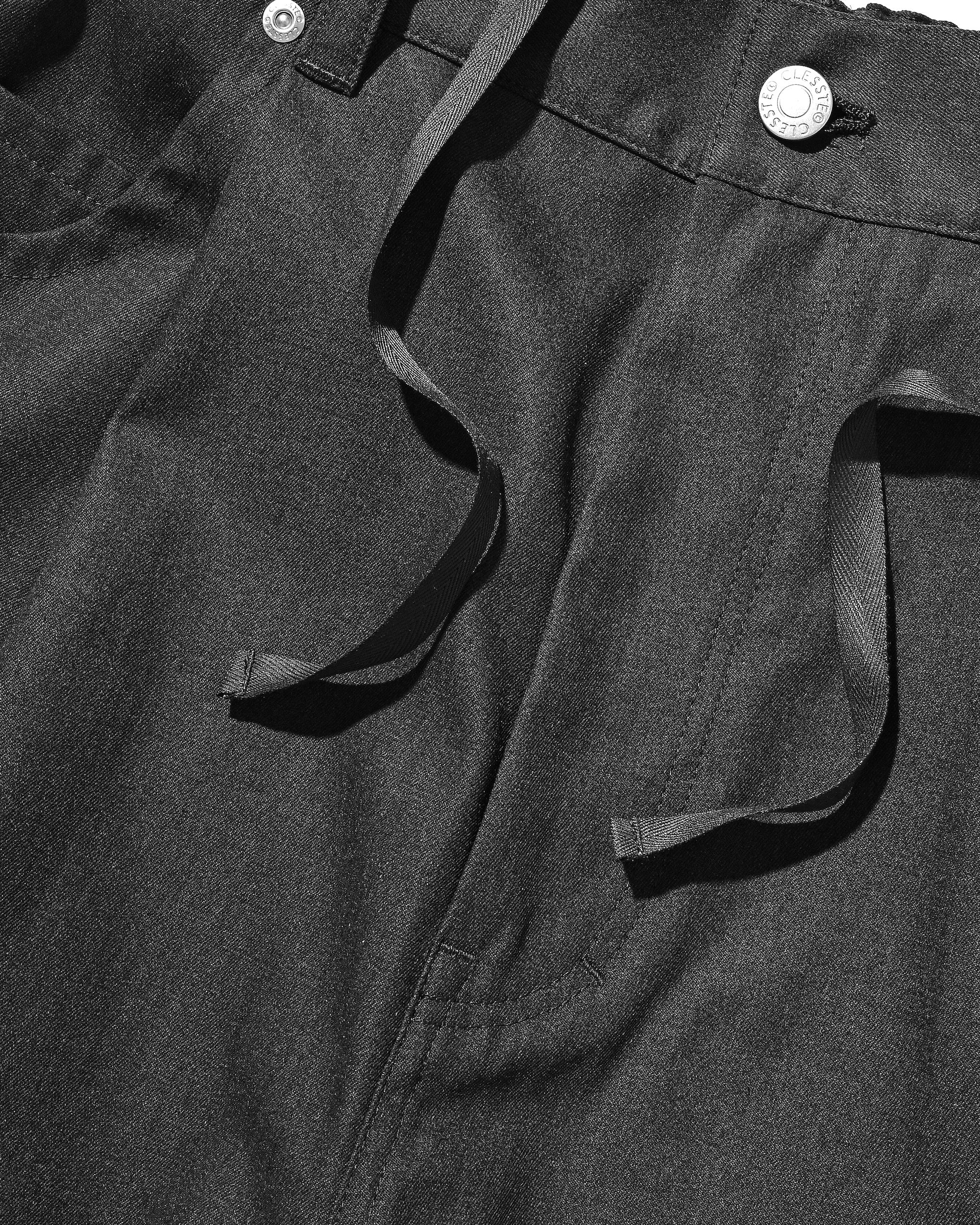 T/C GABARDINE CITY MASSIVE UTILITY CROPPED PANTS (CHARCOAL)