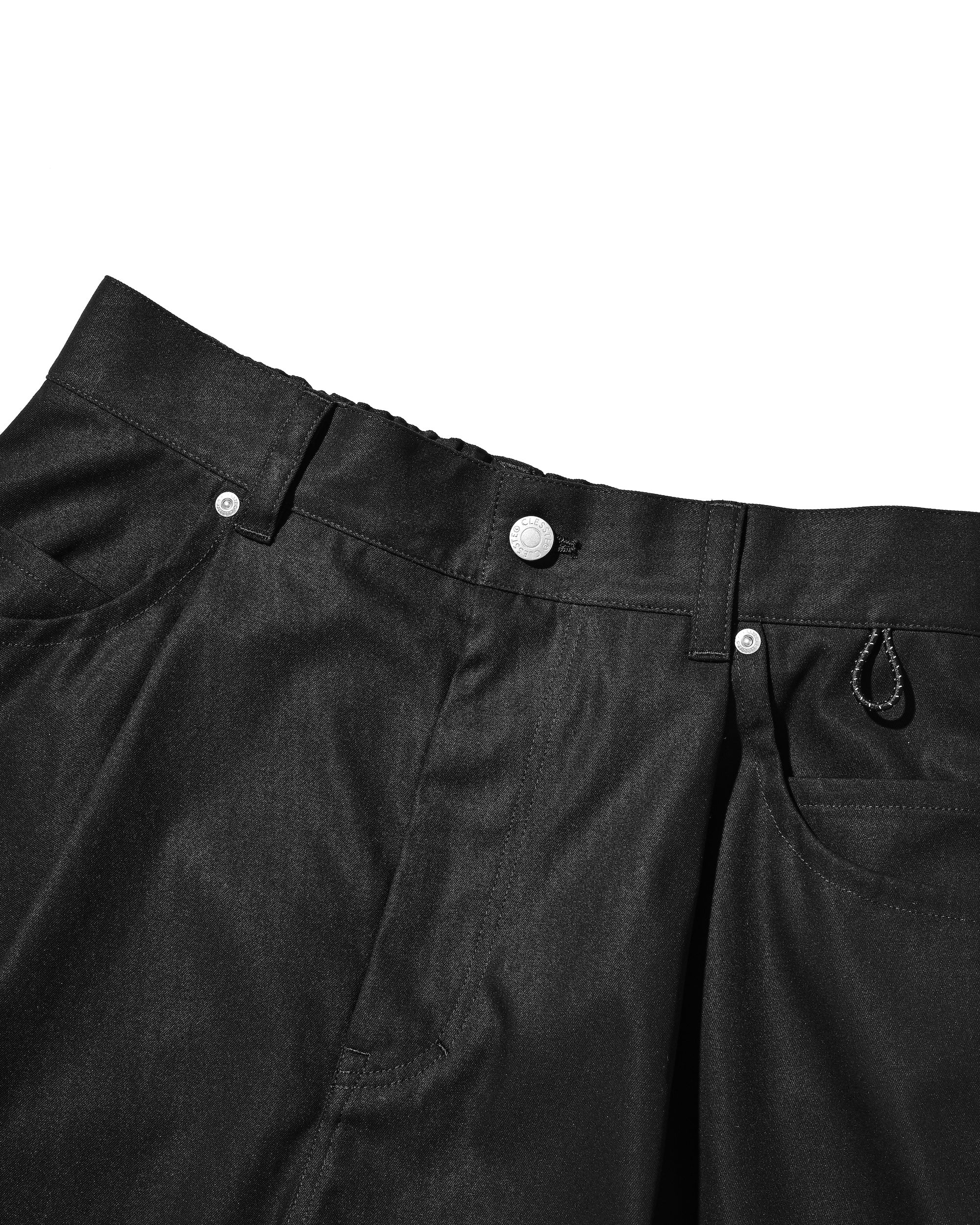 T/C GABARDINE CITY MASSIVE UTILITY CROPPED PANTS (BLACK)