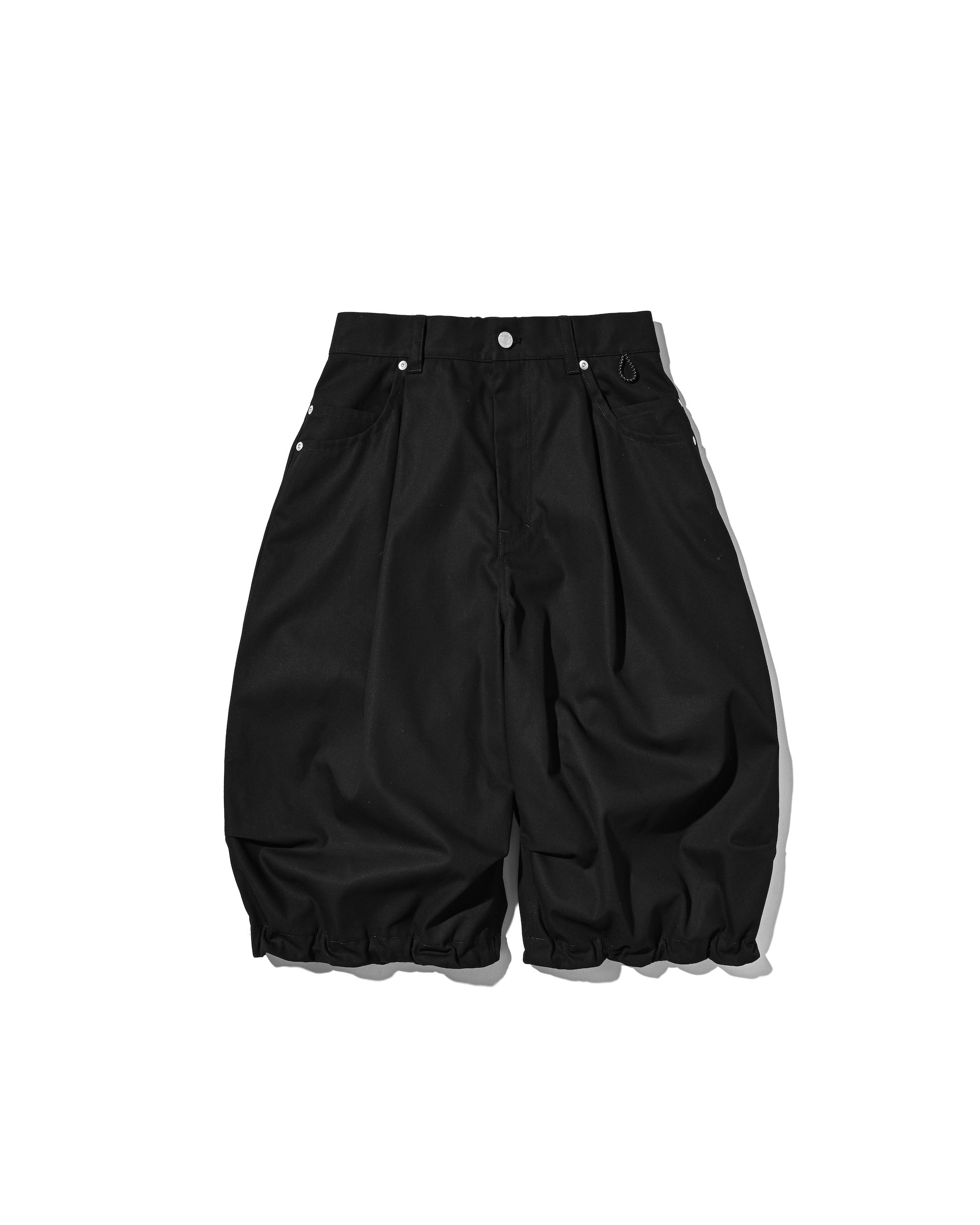 T/C GABARDINE CITY MASSIVE UTILITY CROPPED PANTS (BLACK)