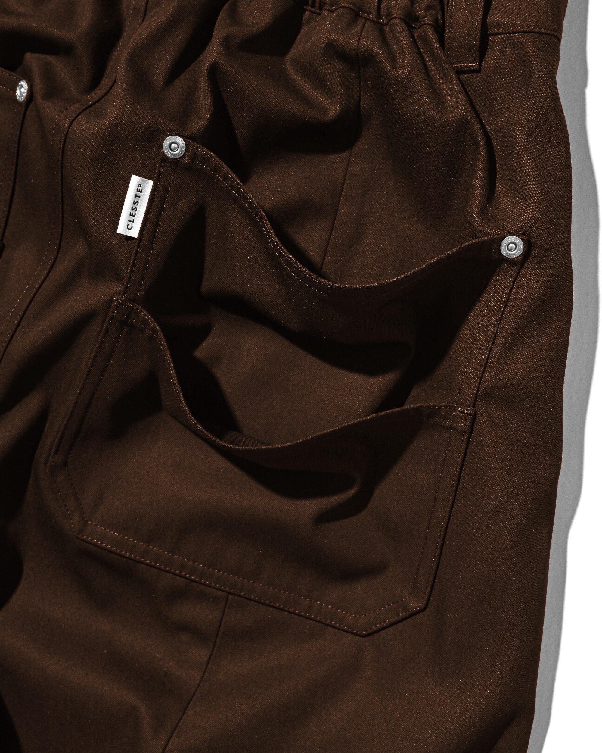 【9.5 SAT 20:00- IN STOCK】T/C GABARDINE CITY MASSIVE UTILITY CROPPED PANTS (BROWN)