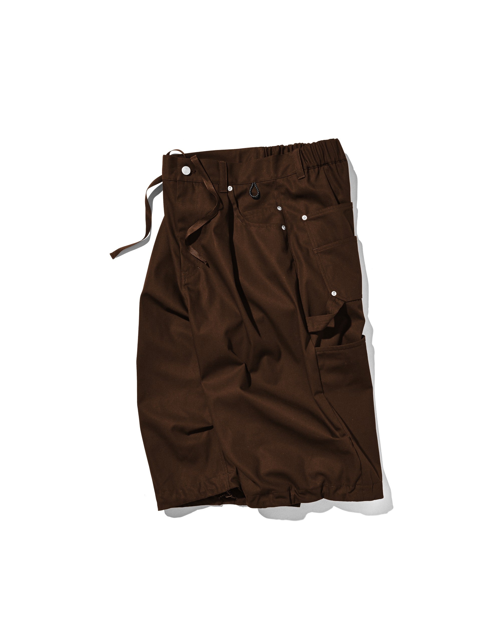 【9.5 SAT 20:00- IN STOCK】T/C GABARDINE CITY MASSIVE UTILITY CROPPED PANTS (BROWN)