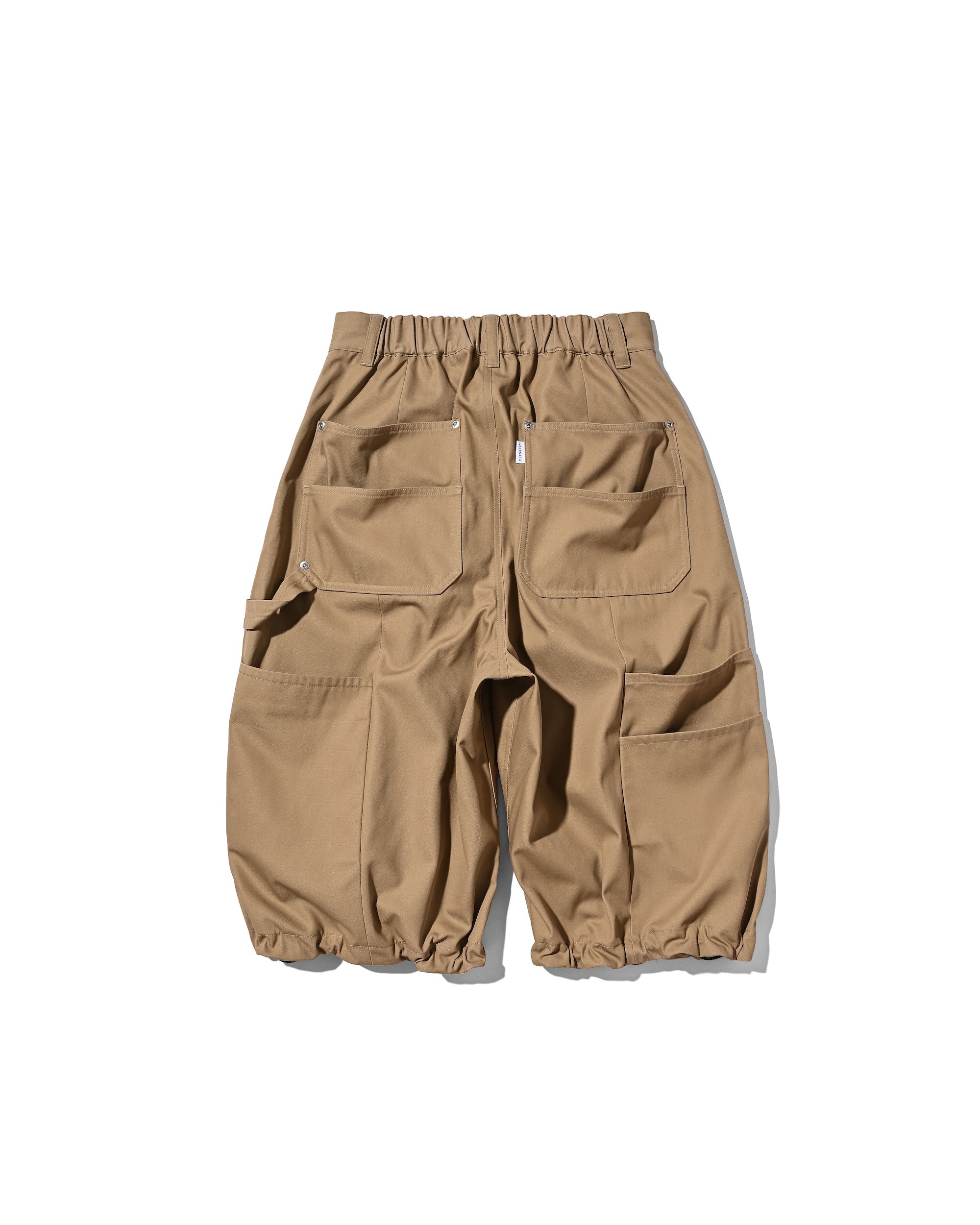 T/C GABARDINE CITY MASSIVE UTILITY CROPPED PANTS (BEIGE)