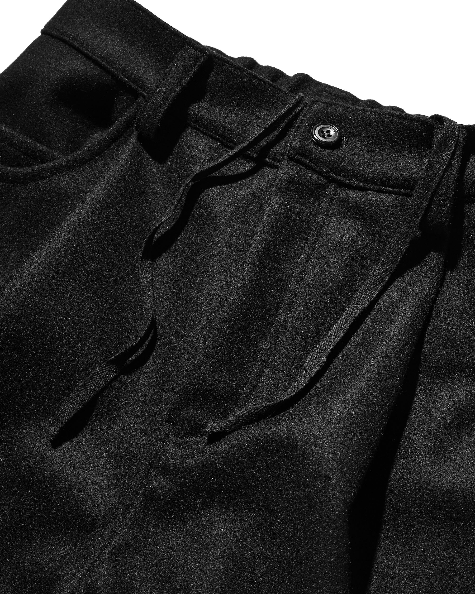WOOL MELTON MASSIVE PANTS (BLACK).