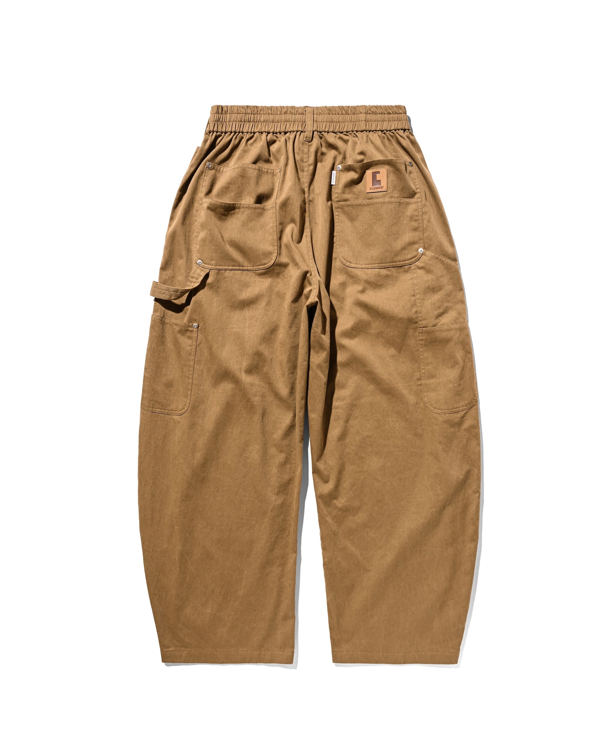 【12.27 SAT 20:00- IN STOCK】VINTAGE EFFECT DOUBLE KNEE CURVED WORKER PANTS (BEIGE)