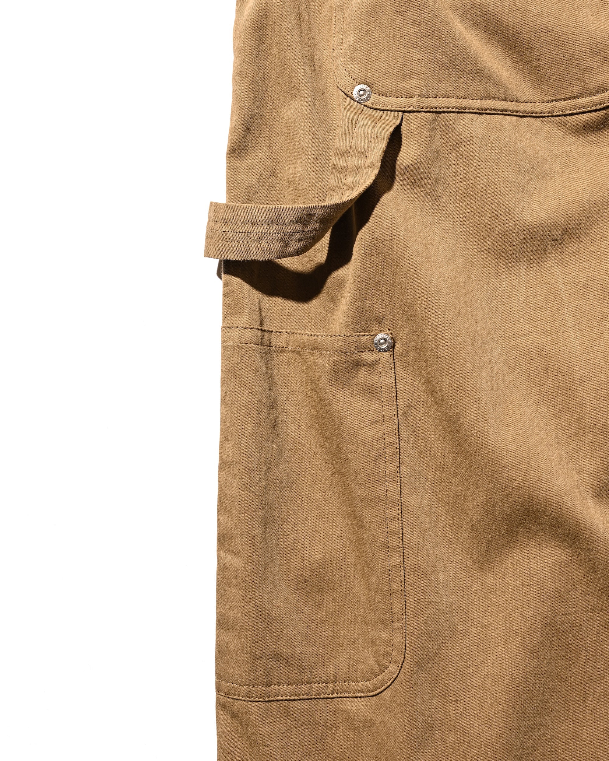 【12.27 SAT 20:00- IN STOCK】VINTAGE EFFECT DOUBLE KNEE CURVED WORKER PANTS (BEIGE)
