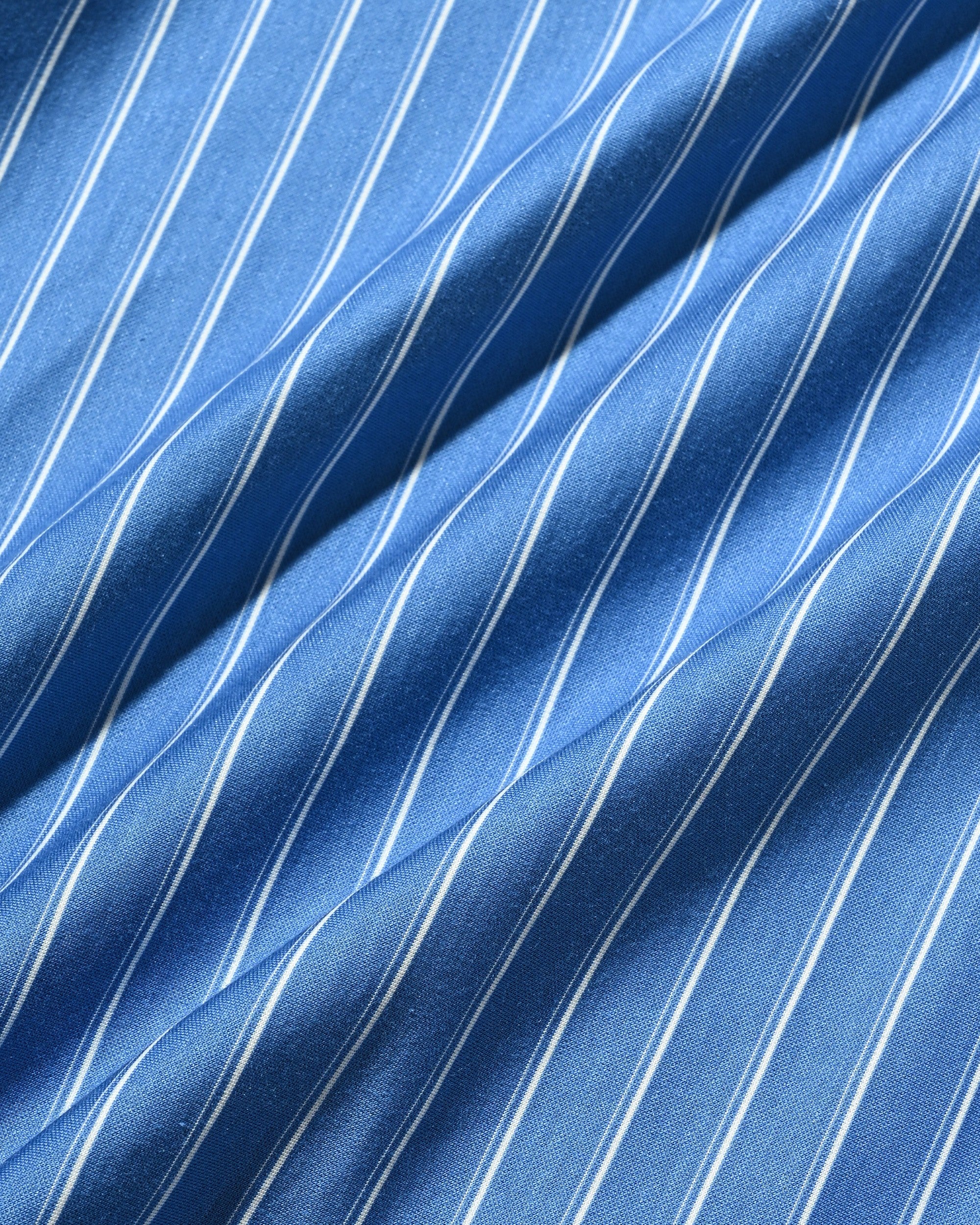 【6.27 SAT 20:00- IN STOCK】THICK/THIN STRIPE 46G KNIT EVERYDAY ZIP UP S/S SHIRT (SAX BLUE STRIPE)