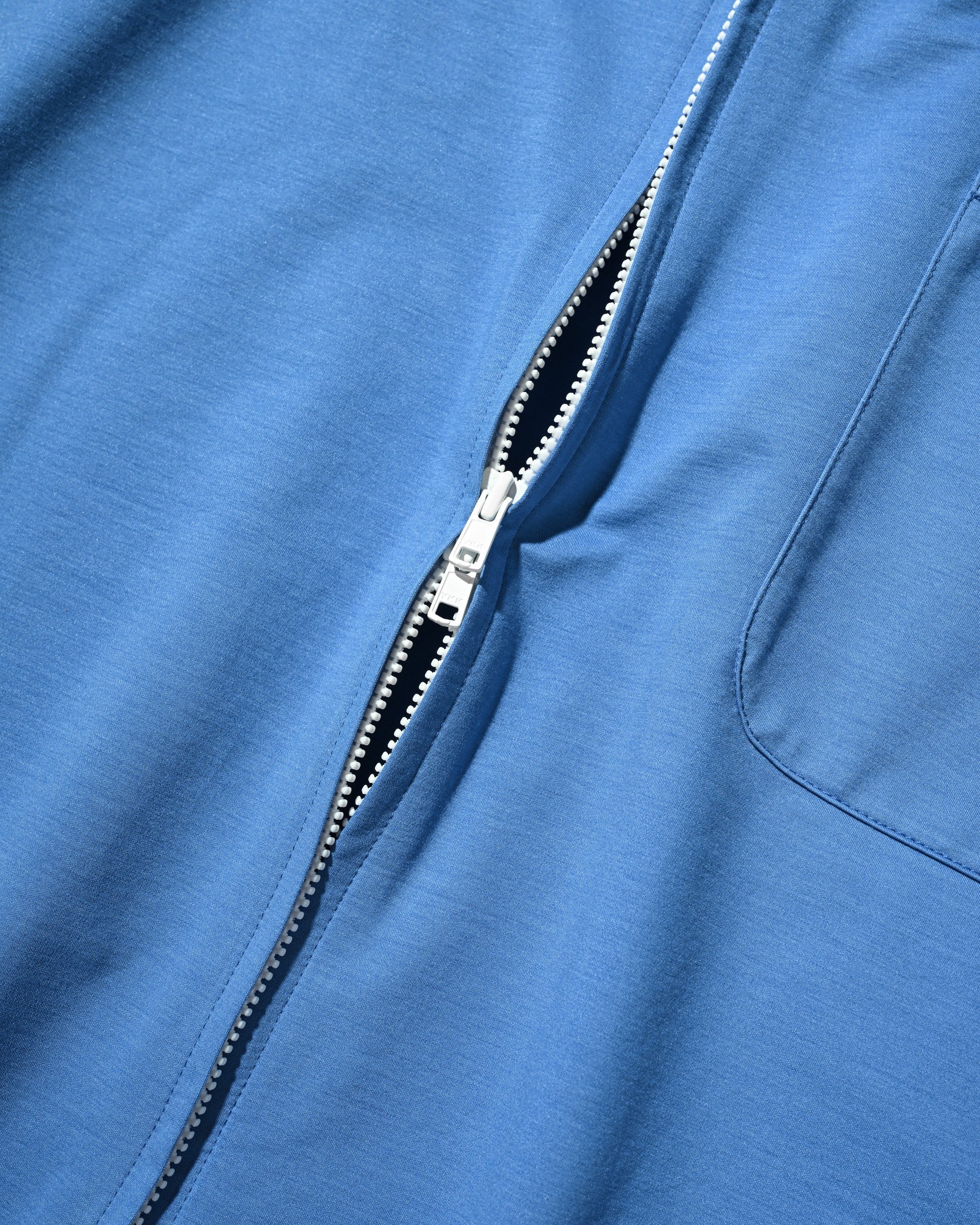 【6.27 SAT 20:00- IN STOCK】46G KNIT EVERYDAY ZIP UP S/S SHIRT (SAX BLUE)