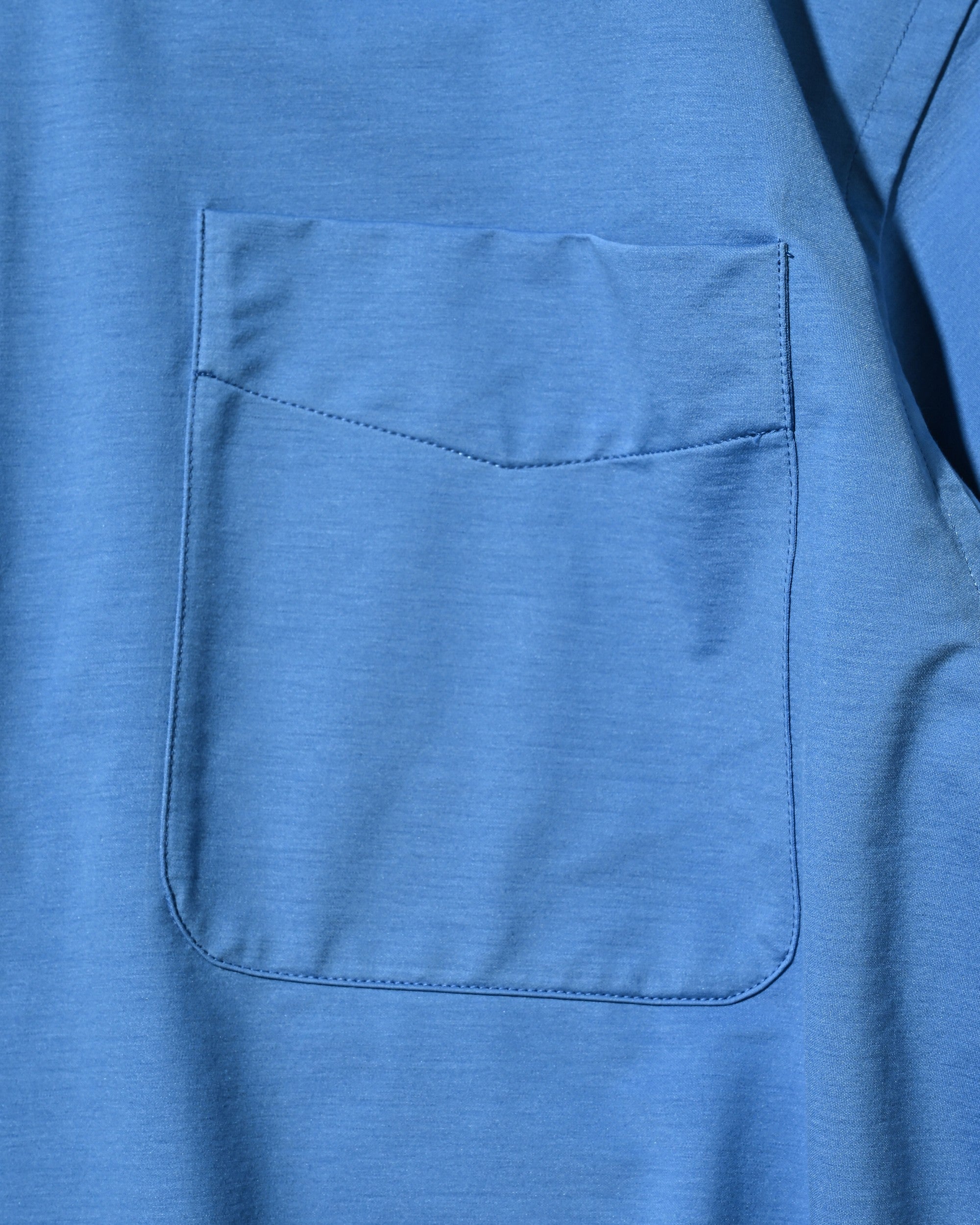 【6.27 SAT 20:00- IN STOCK】46G KNIT EVERYDAY ZIP UP S/S SHIRT (SAX BLUE)