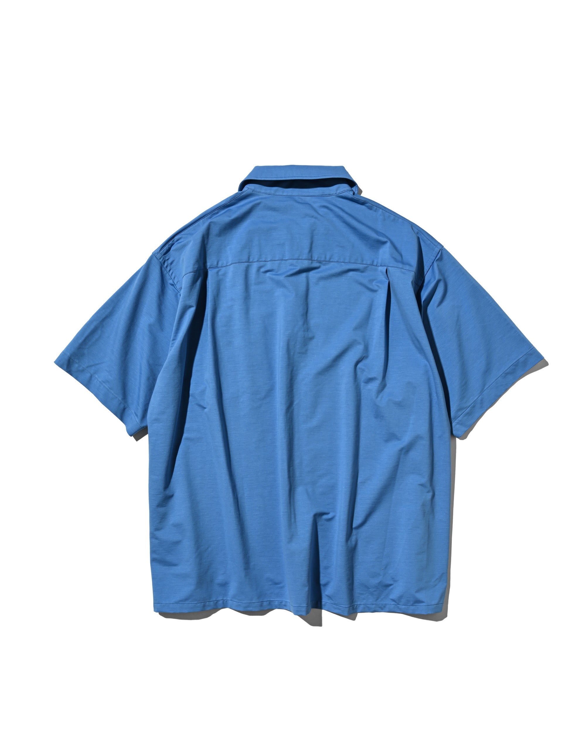 【6.27 SAT 20:00- IN STOCK】46G KNIT EVERYDAY ZIP UP S/S SHIRT (SAX BLUE)