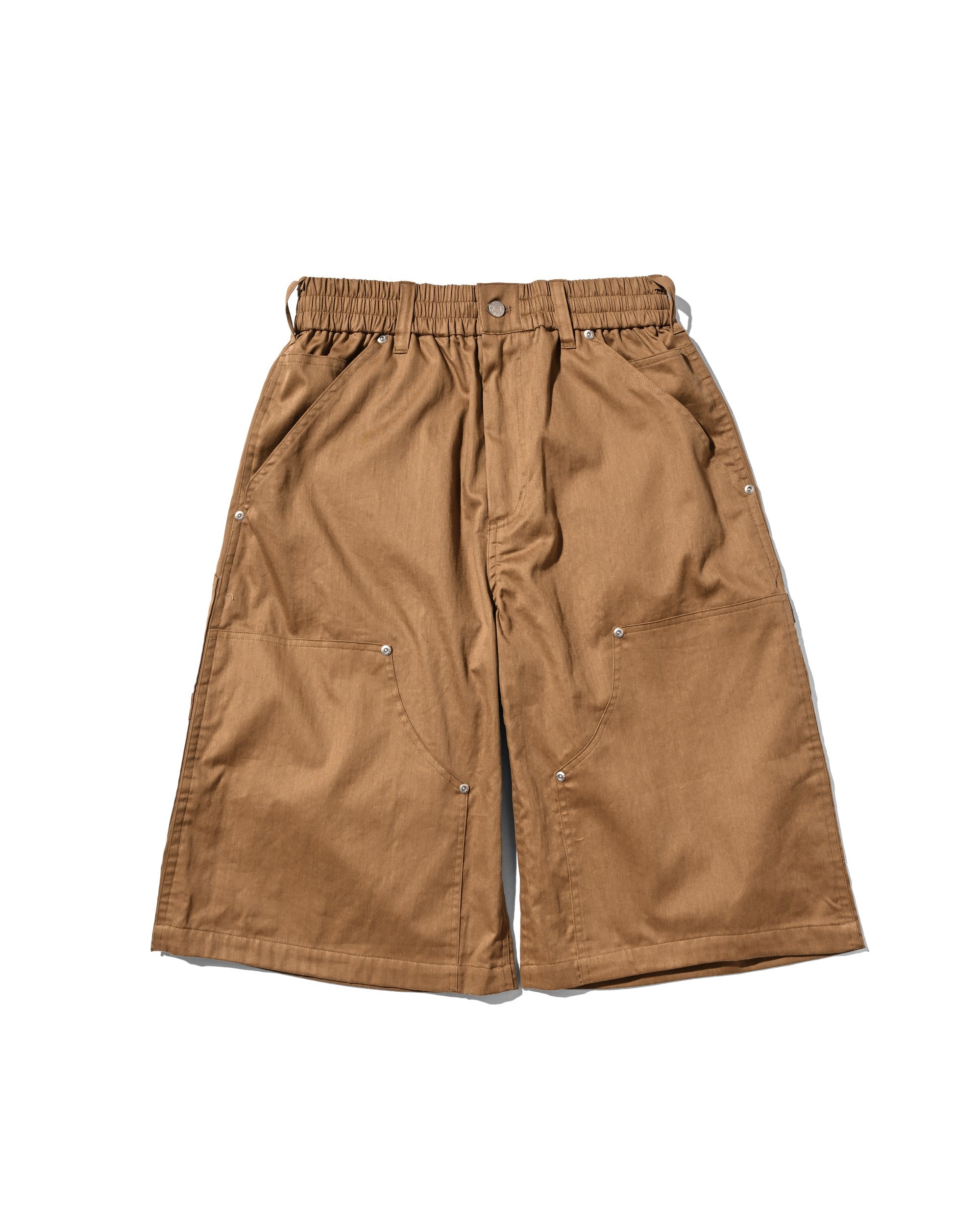 【7.4 SAT 20:00- IN STOCK】VINTAGE EFFECT DOUBLE KNEE WORKER BAGGY HALF PANTS (BEIGE)