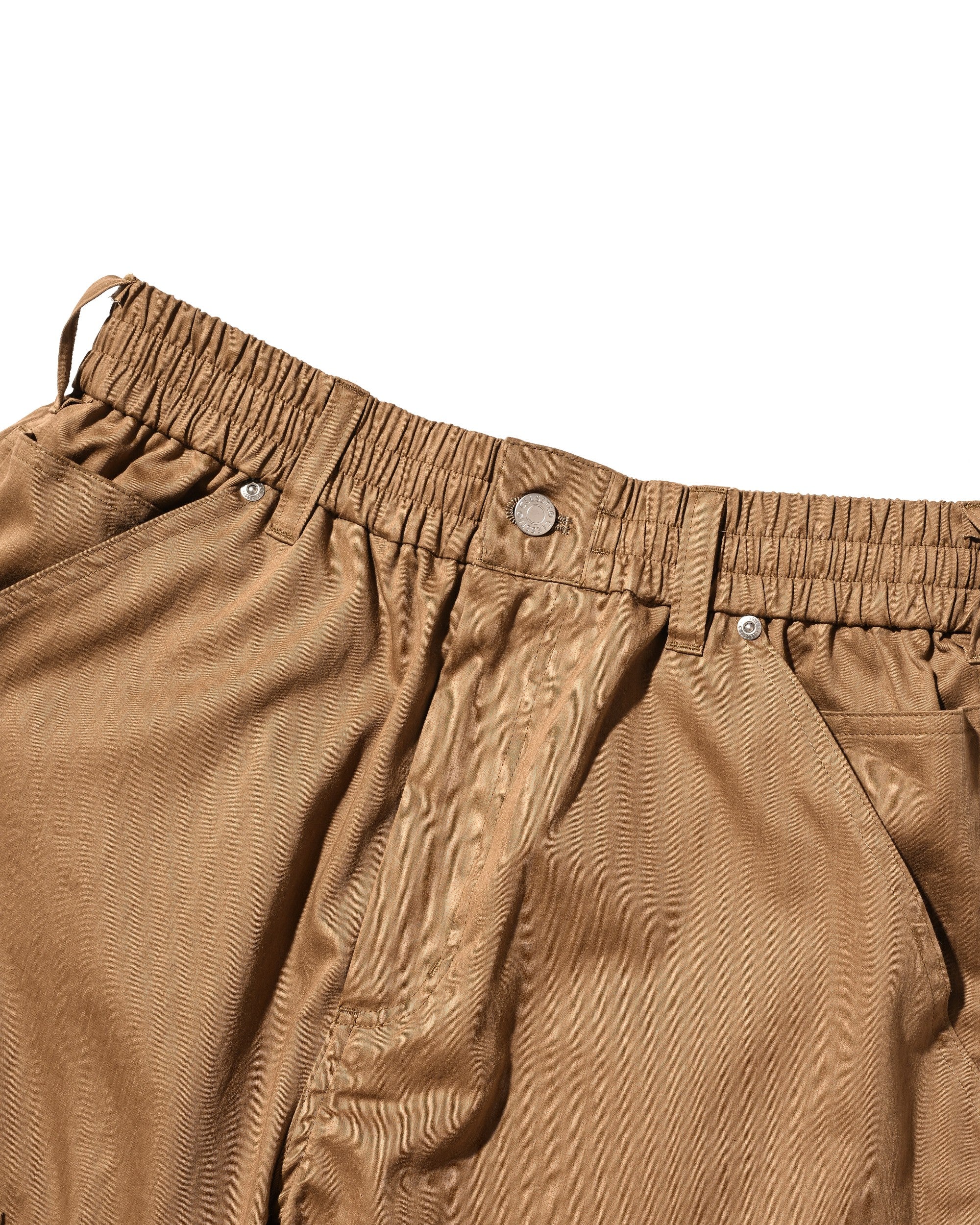 【7.4 SAT 20:00- IN STOCK】VINTAGE EFFECT DOUBLE KNEE WORKER BAGGY HALF PANTS (BEIGE)