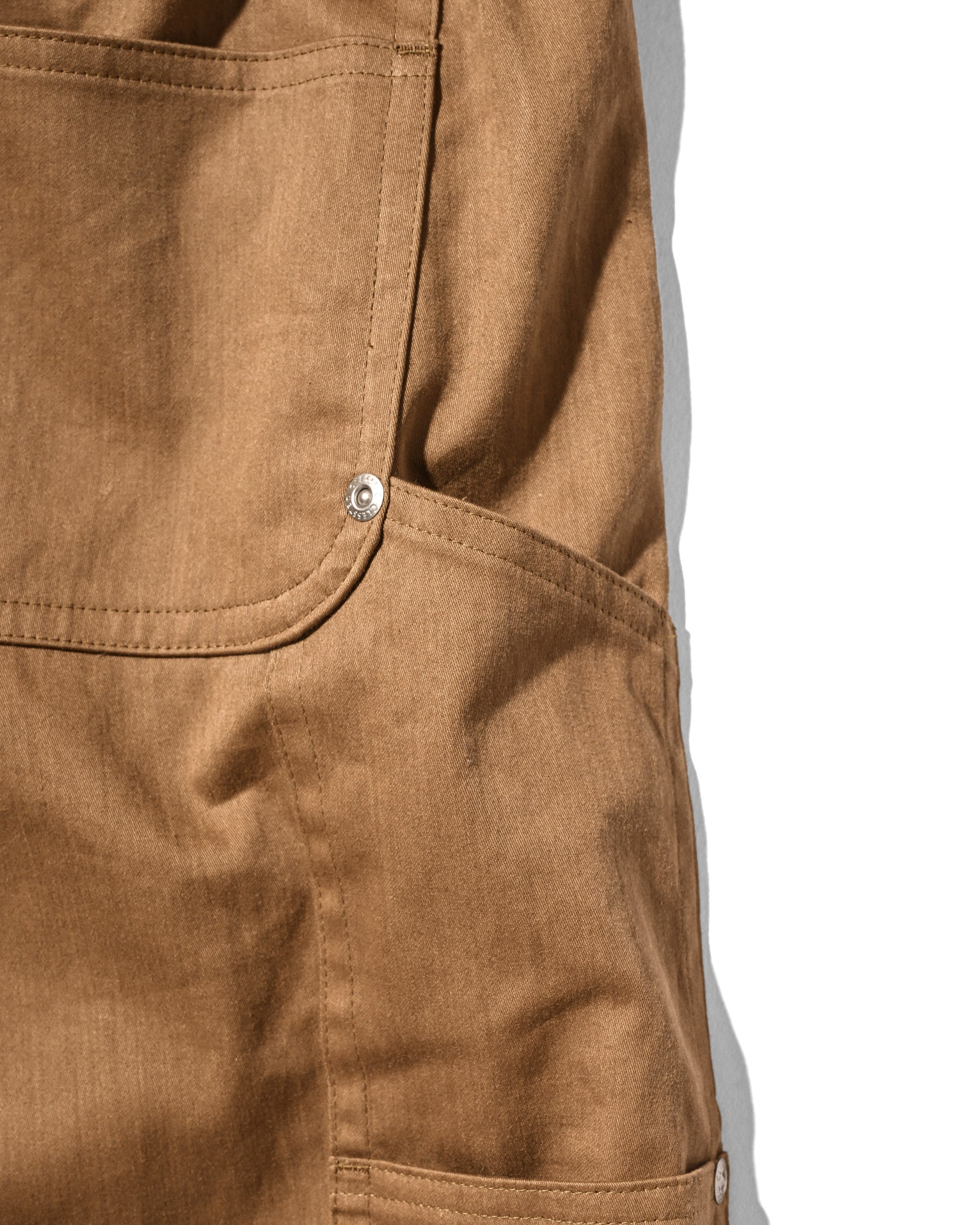 【7.4 SAT 20:00- IN STOCK】VINTAGE EFFECT DOUBLE KNEE WORKER BAGGY HALF PANTS (BEIGE)