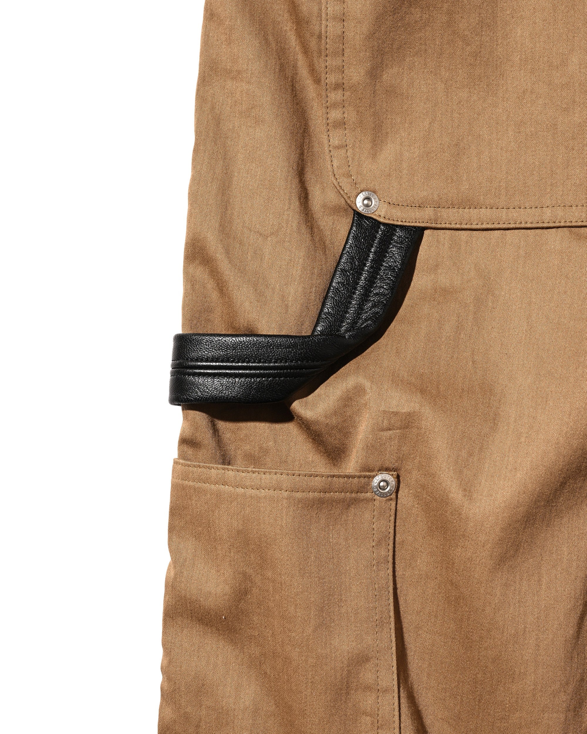【7.4 SAT 20:00- IN STOCK】VINTAGE EFFECT DOUBLE KNEE WORKER BAGGY HALF PANTS (BEIGE)
