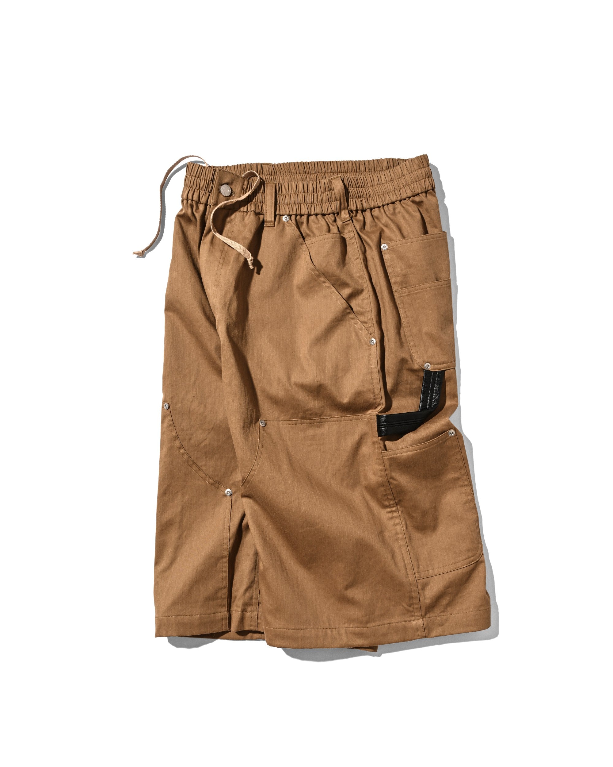 【7.4 SAT 20:00- IN STOCK】VINTAGE EFFECT DOUBLE KNEE WORKER BAGGY HALF PANTS (BEIGE)