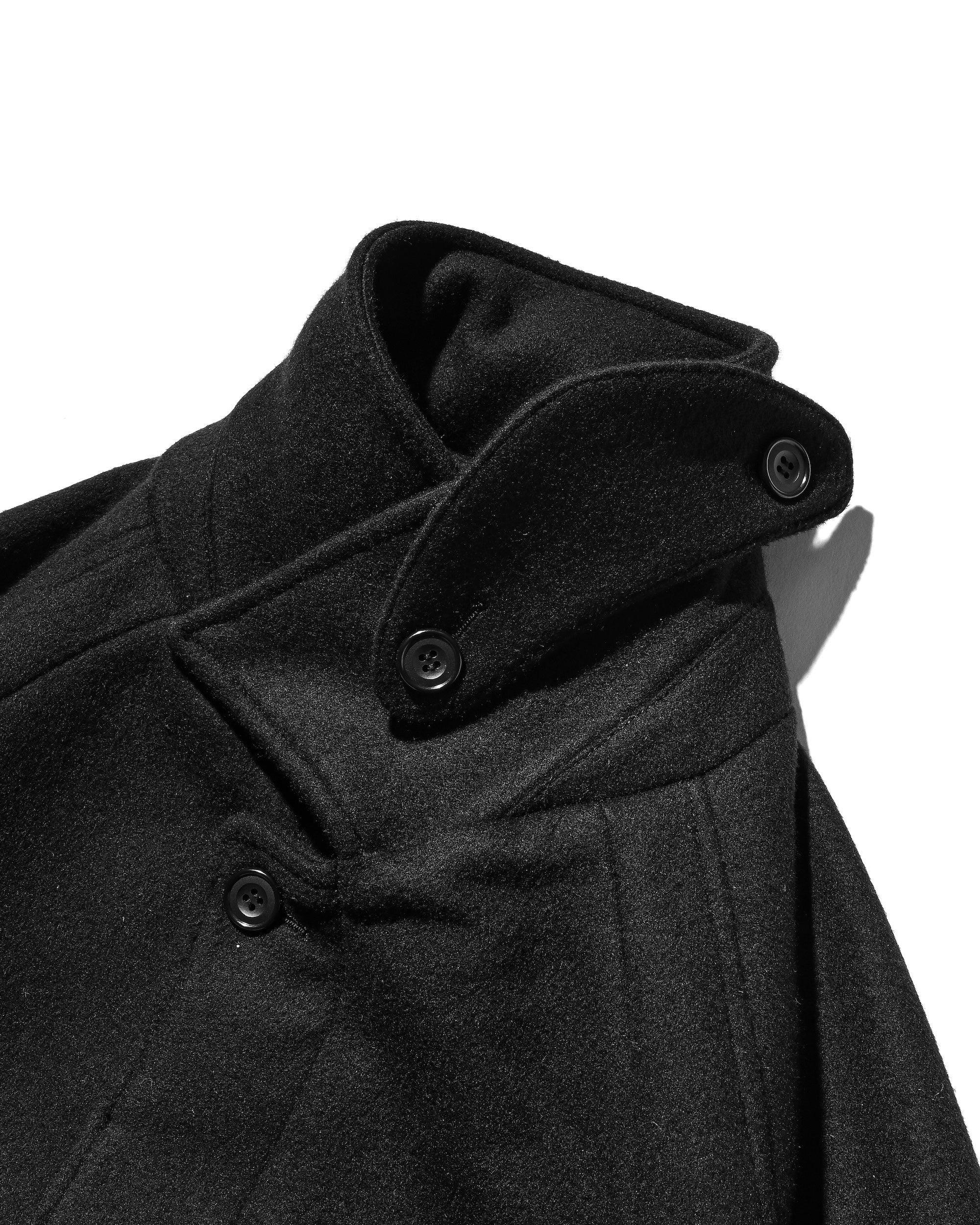 12.20 SAT 20:00- INSTOCK】WOOL MELTON BALMACAAN COAT (BLACK)