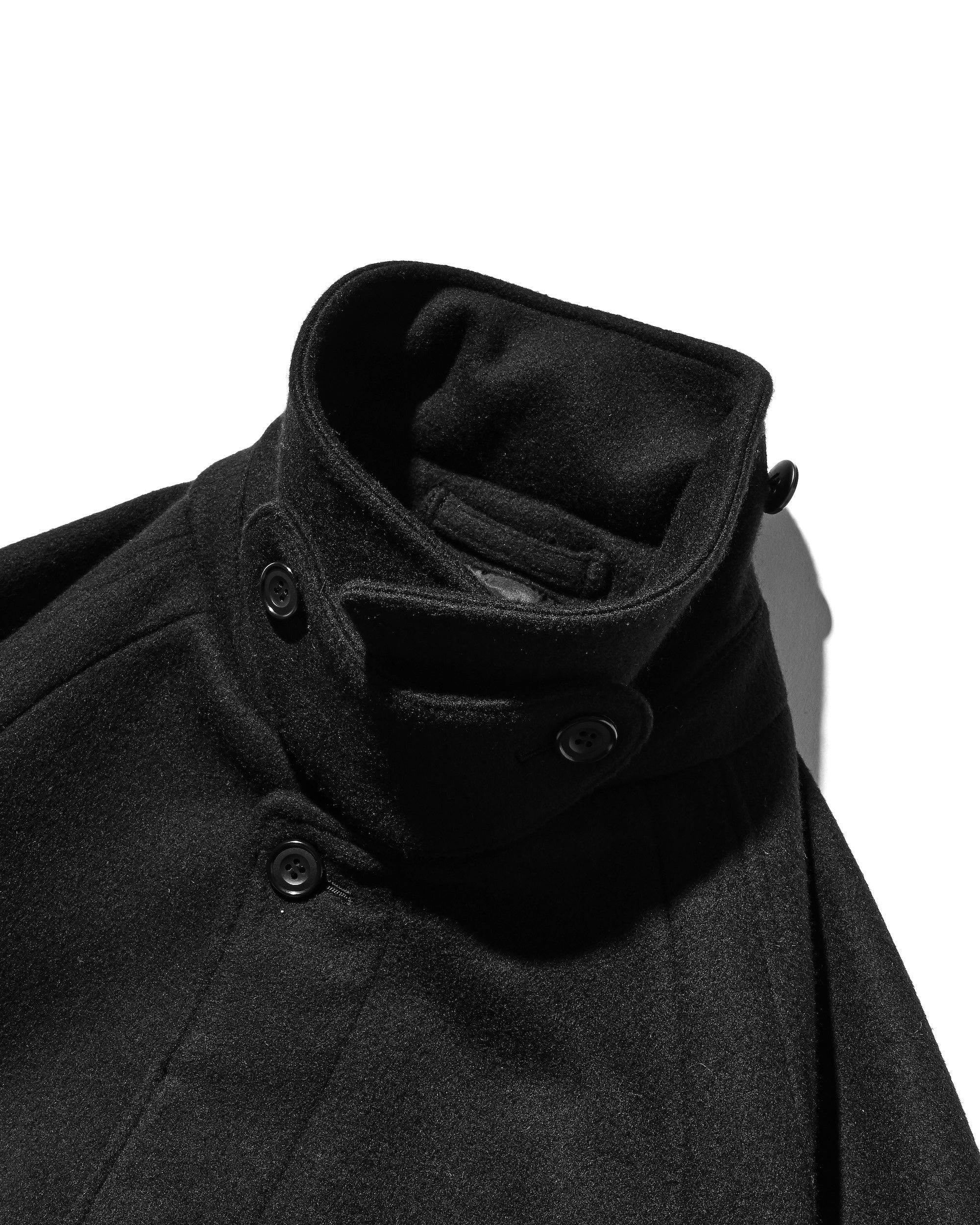 ジャケット・アウター CLESSTE Wool Melton Balmacaan Half Coat CLESSTE WOOL MELTON BALMACAAN HALF COAT COLOR:BLACK SIZE:1/2 12/11