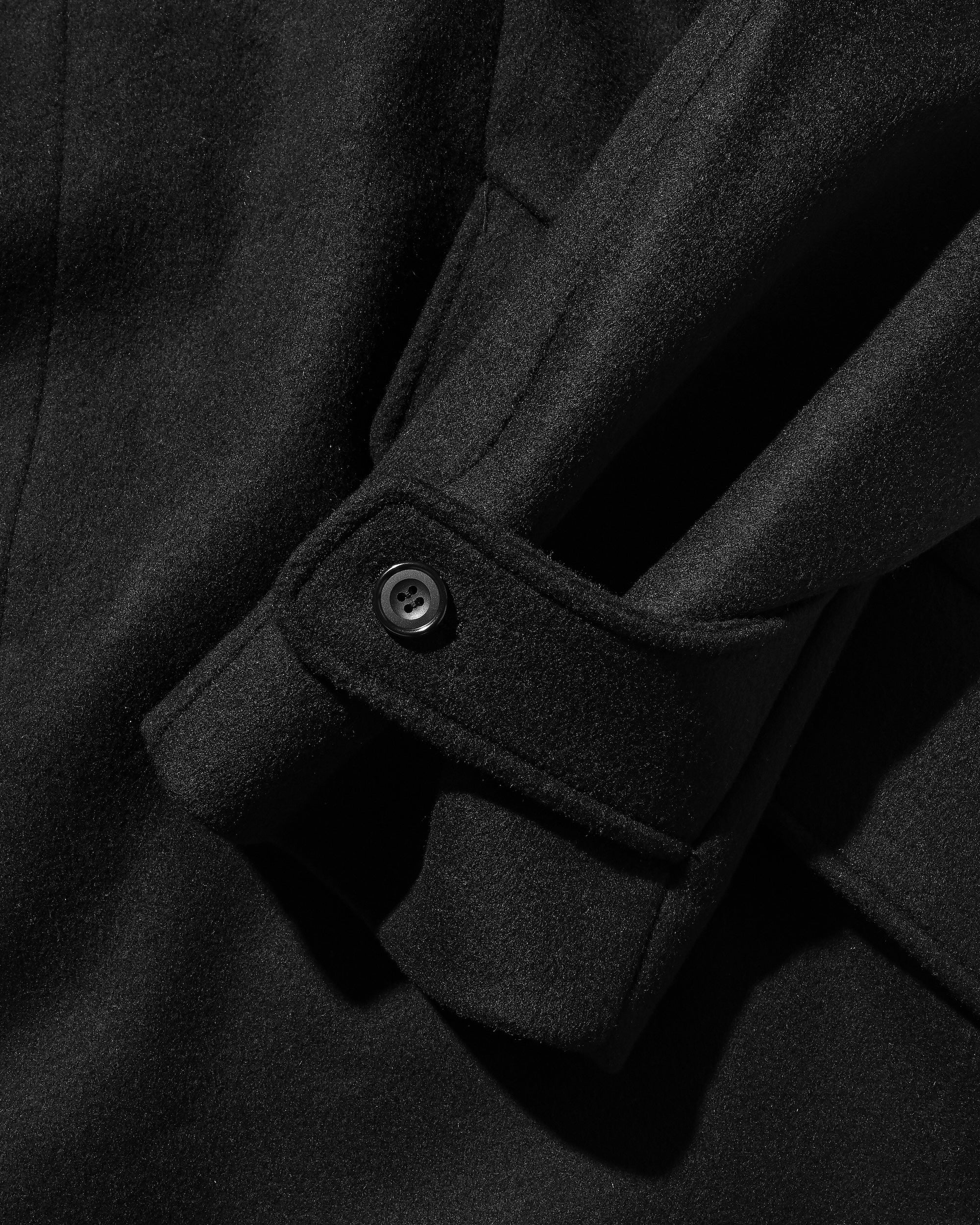 【12.10 WED 20:00- IN STOCK】WOOL MELTON BALMACAAN COAT (BLACK)